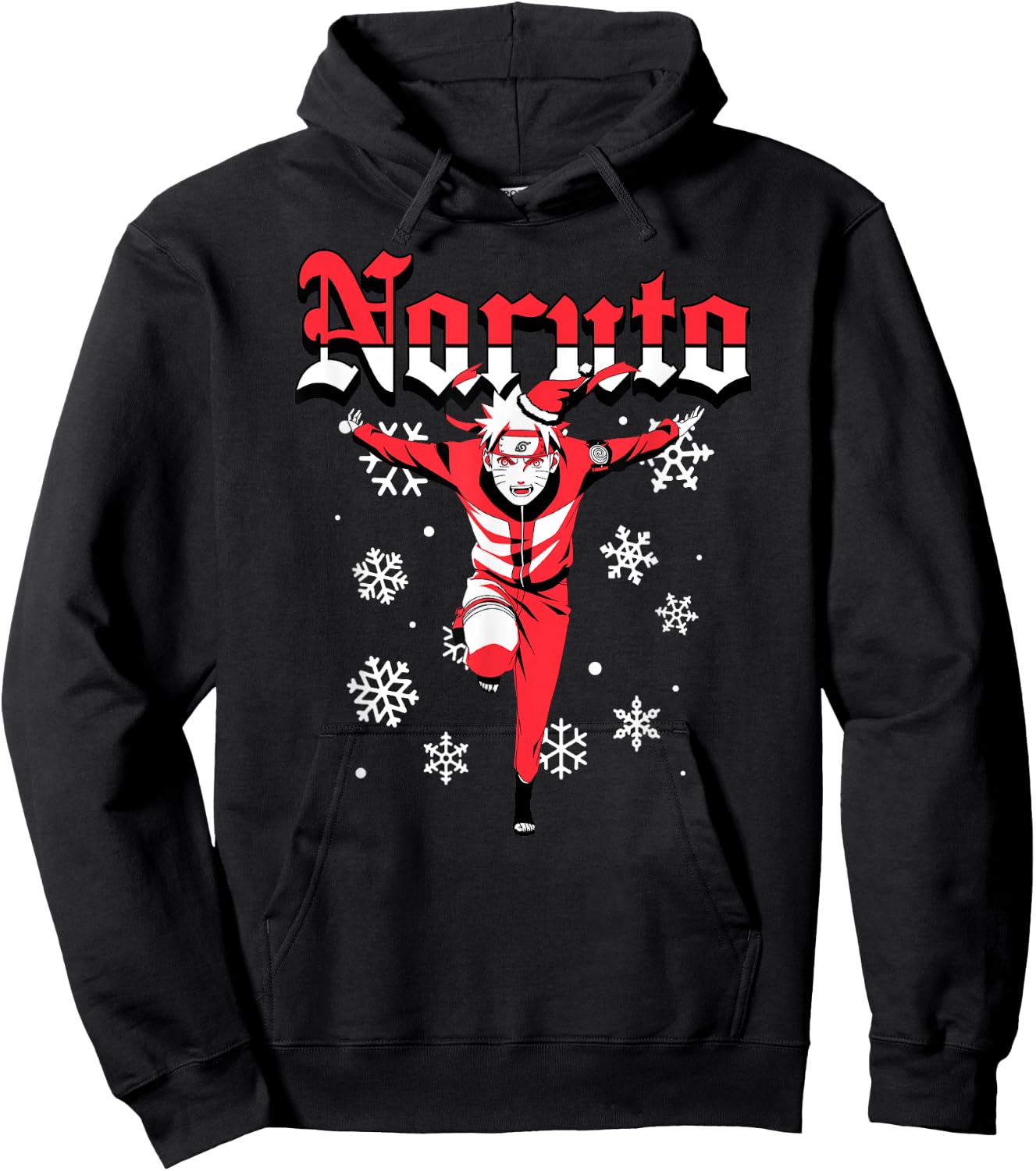 Naruto Shippuden Naruto Christmas Ninja Snowflakes Anime Hoodie - Hoodie | Black