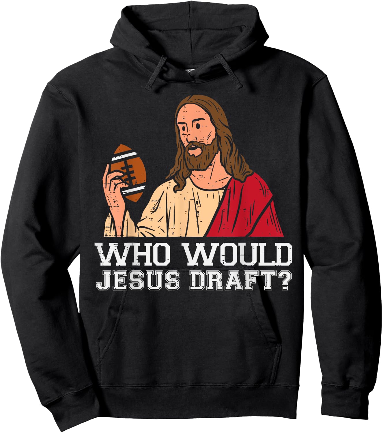 Who Would Jesus Draft Funny Fantasy Football Christian Hoodie - Hoodie | Black