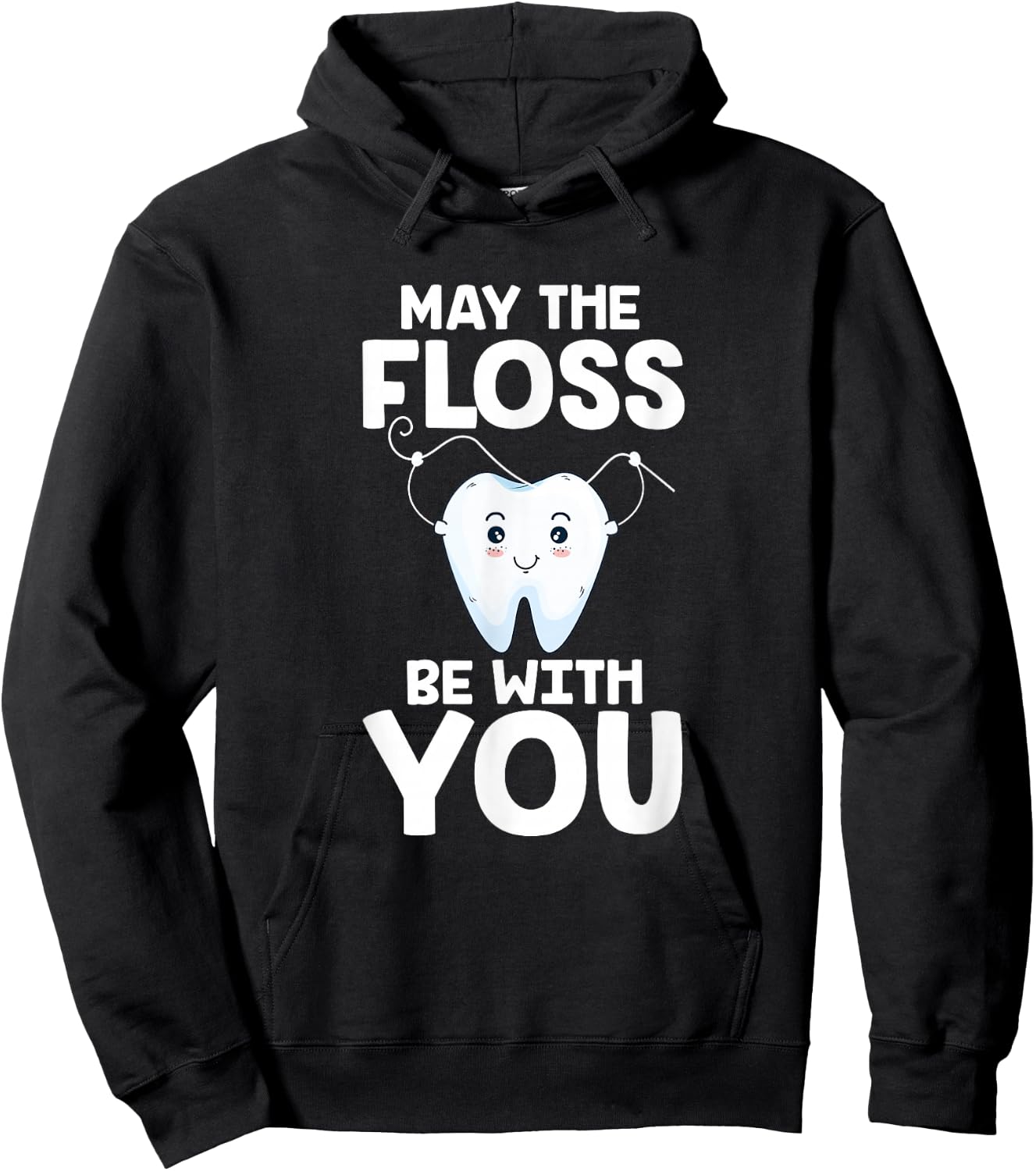 May The Floss Be With You Dentist Dental Assistant Hygienist Hoodie - Hoodie | Black