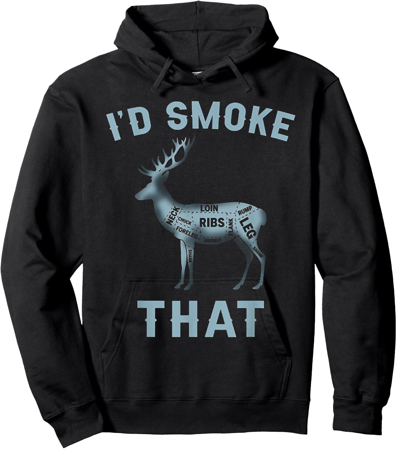 I'd Smoke That Deer BBQ Hunting Lover Xmas Hoodie - Hoodie | Black