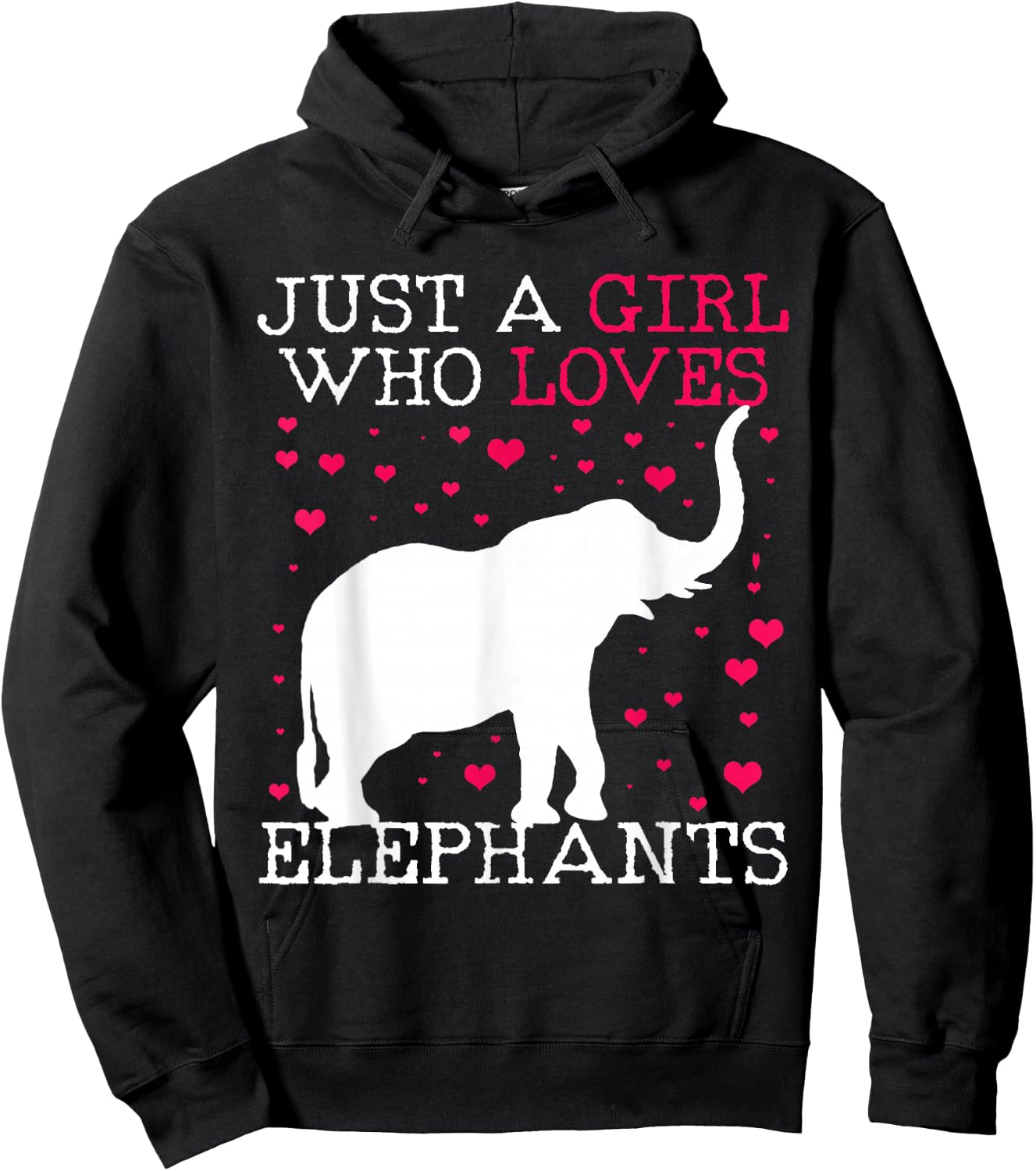 Elephant Elephant Just A Girl Who Loves Hoodie - Hoodie | Black