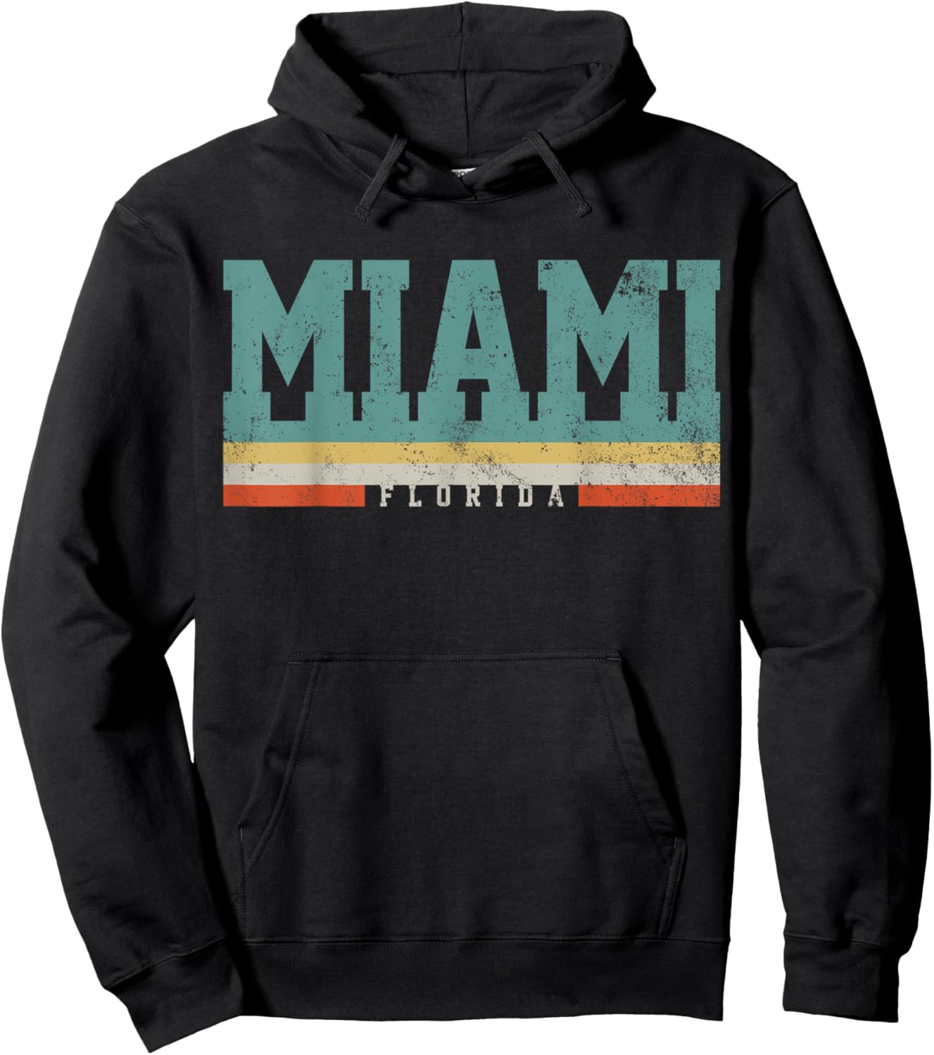 Miami Florida Retro Vintage Gift Hoodie - Hoodie | Black