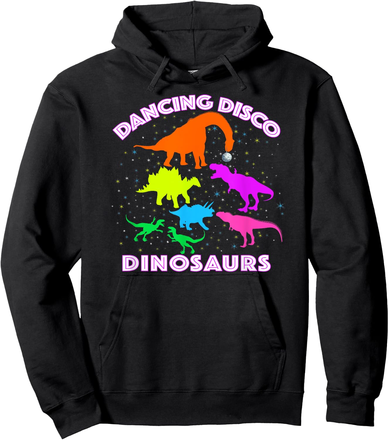 Disco Dancing Dinosaurs Prove Awesome Teacher Present Idea Women Kids Hoodie - Hoodie | Black