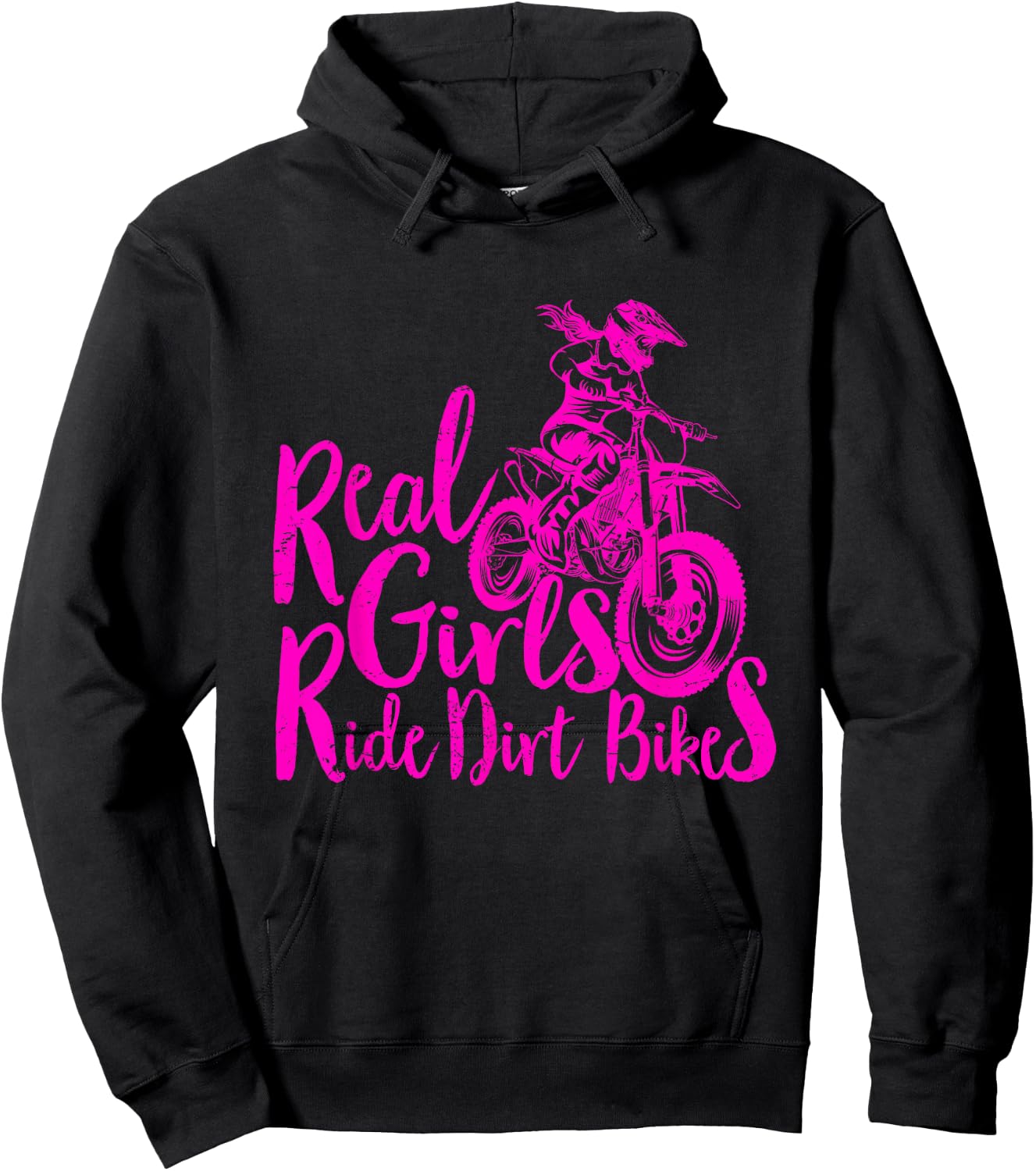Real Girls Ride Dirt Bikes Funny Quote for Motocross Girl Hoodie - Hoodie | Black