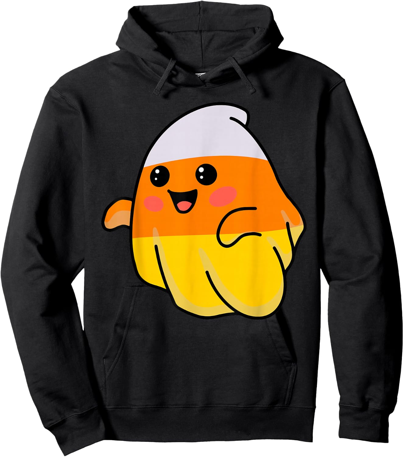 Candy Corn Ghost Costume Funny Lazy Halloween Cute Ghostie Hoodie - Hoodie | Black