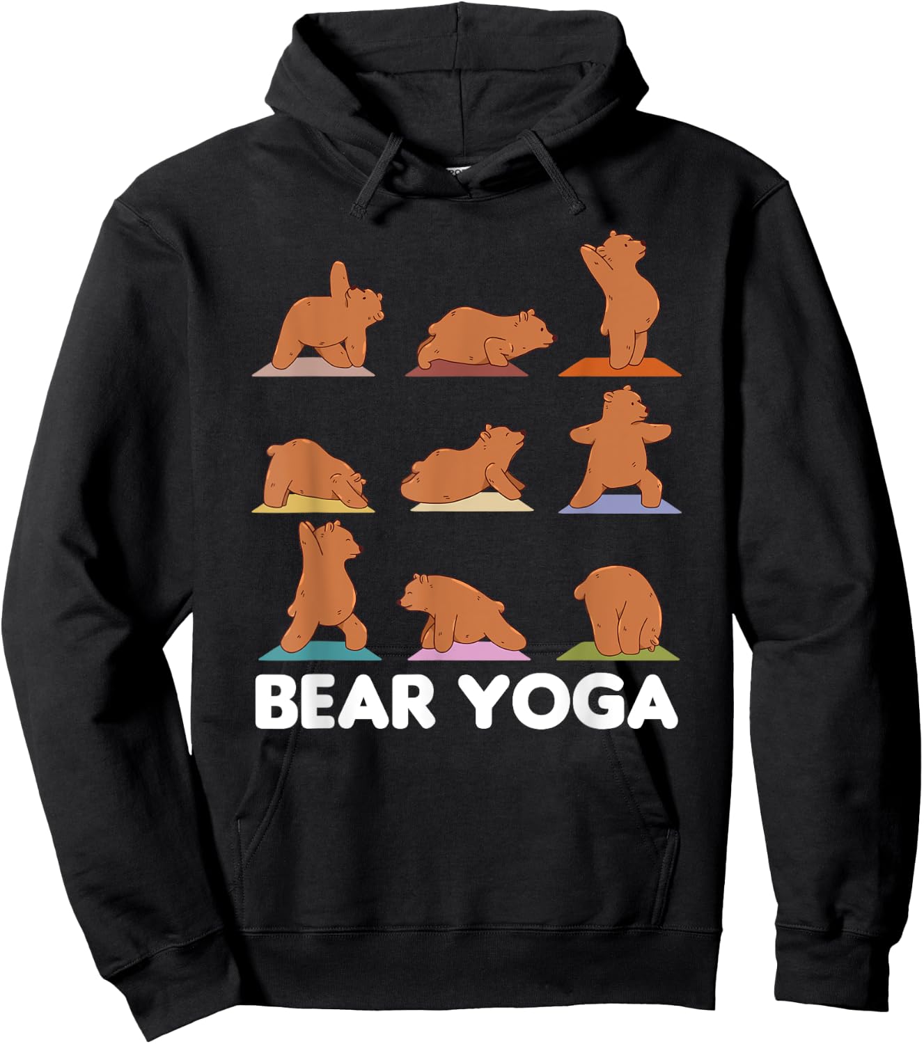 Bear Yoga Cute Bears Doing Sport Bear Yoga Namaste Hoodie - Hoodie | Black