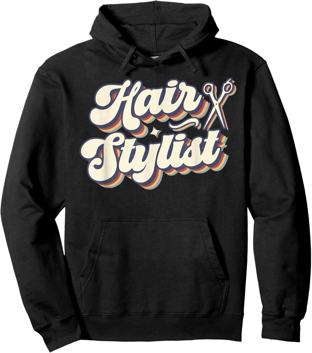 Hair Stylist Retro Groovy Hairdresser Salon Men Women Hoodie - Hoodie | Black