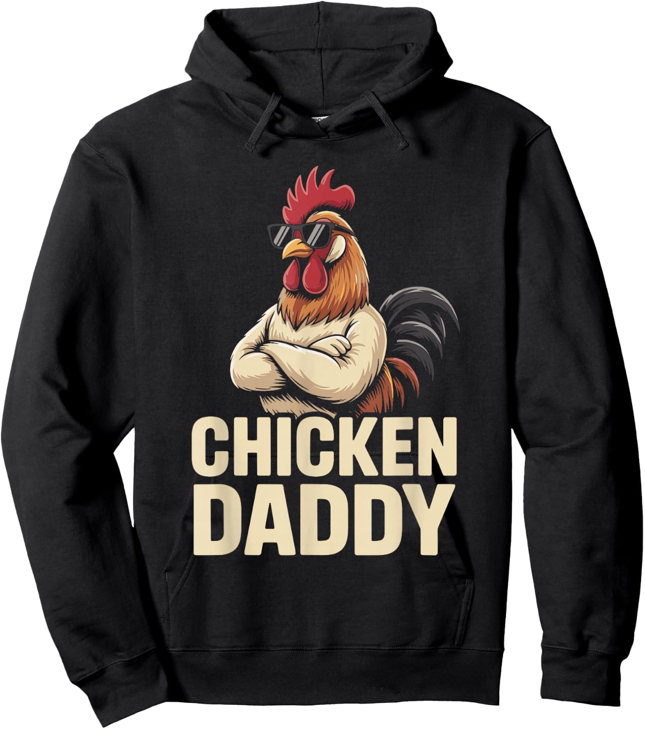 Chicken Daddy Vintage Poultry Farmer Funny Fathers Day Men Hoodie - Hoodie | Black