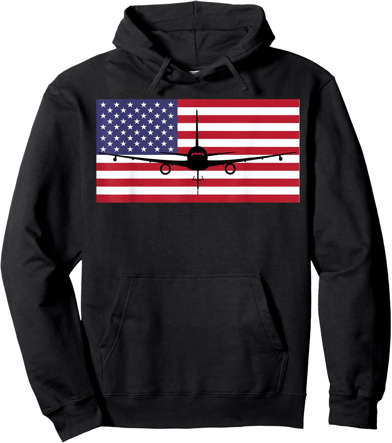 KC46 Pegasus Air Force Pilot- American Flag Funny Aviation Hoodie - Hoodie | Black