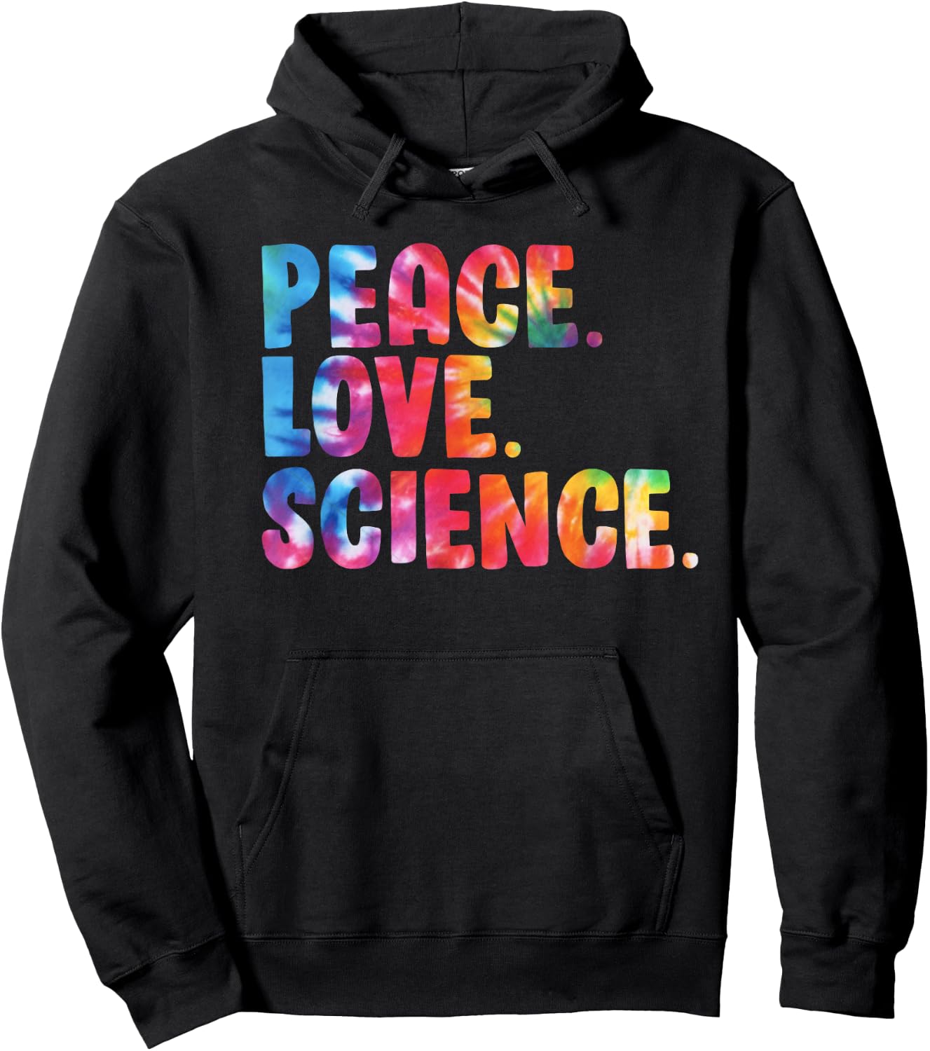 Peace Love Science Funny Awesome Tie Dye Hoodie - Hoodie | Black