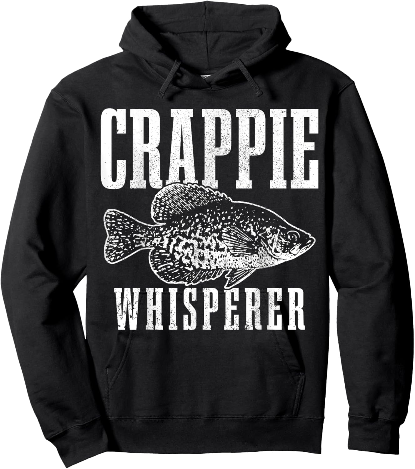 Crappie Whisperer Funny Vintage Crappie Fishing Fisherman Hoodie - Hoodie | Black