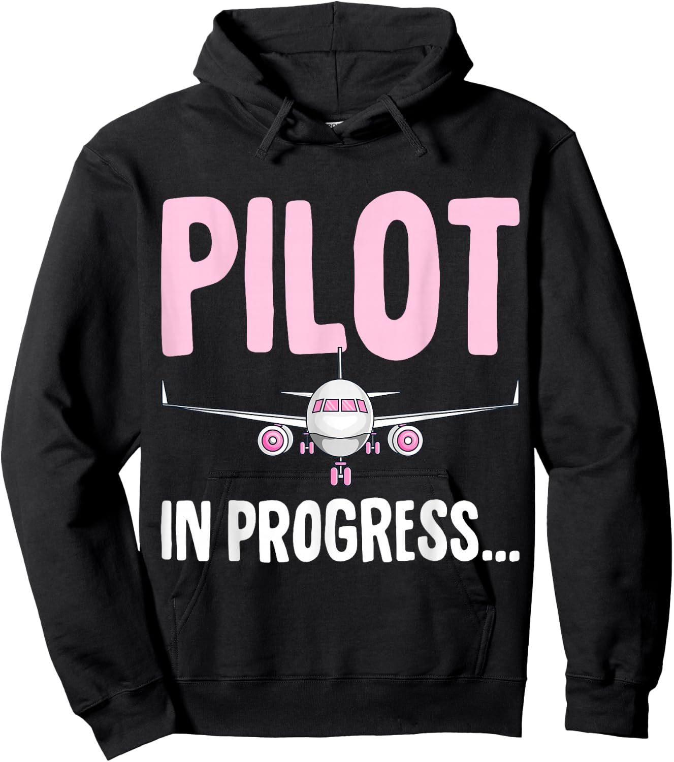 Pilot In Progress Airplane Plane Women Girls Kids Hoodie - Hoodie | Black