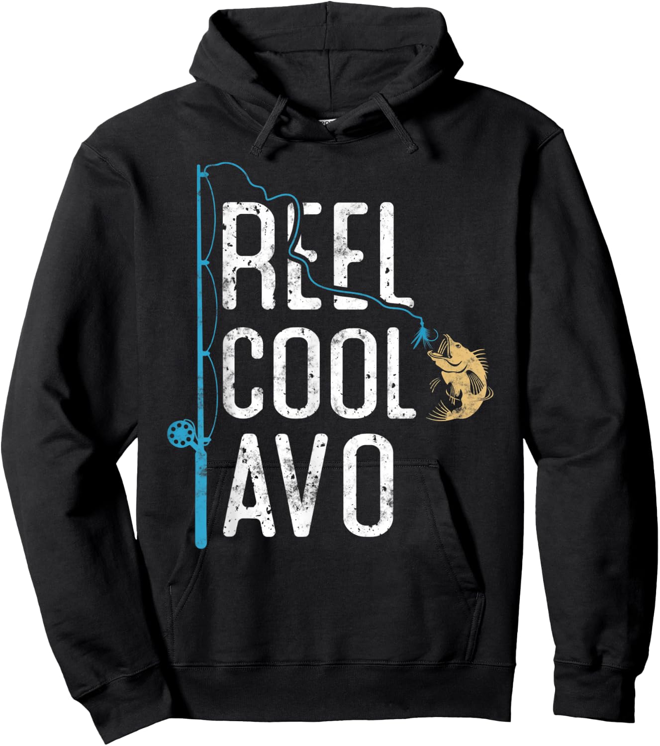 Reel Cool Avo vintage funny fishing rod gift Fisherman Avo Hoodie - Hoodie | Black