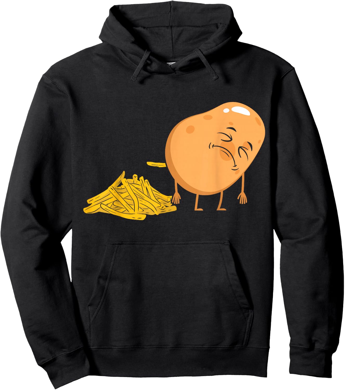 Pooping Potato French Friens Potato Lover Tater Tots Hoodie - Hoodie | Black