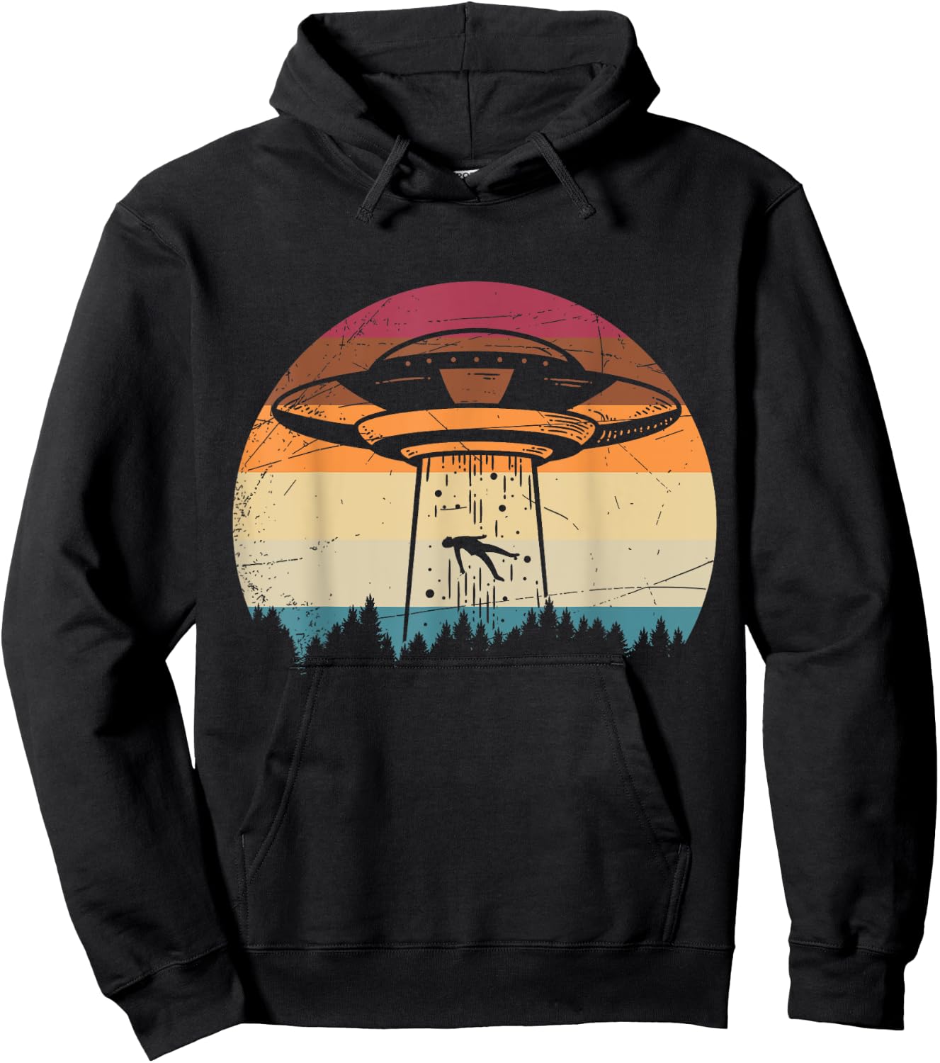 Retro UFO Alien Hoodie - Hoodie | Black