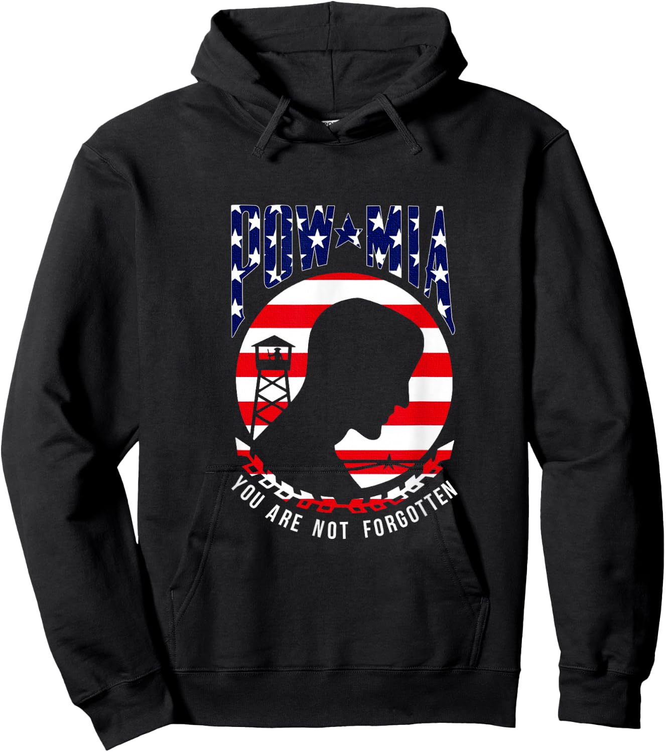 POW MIA - You are Not Forgotten - Short Sleeve Hoodie - Hoodie | Black