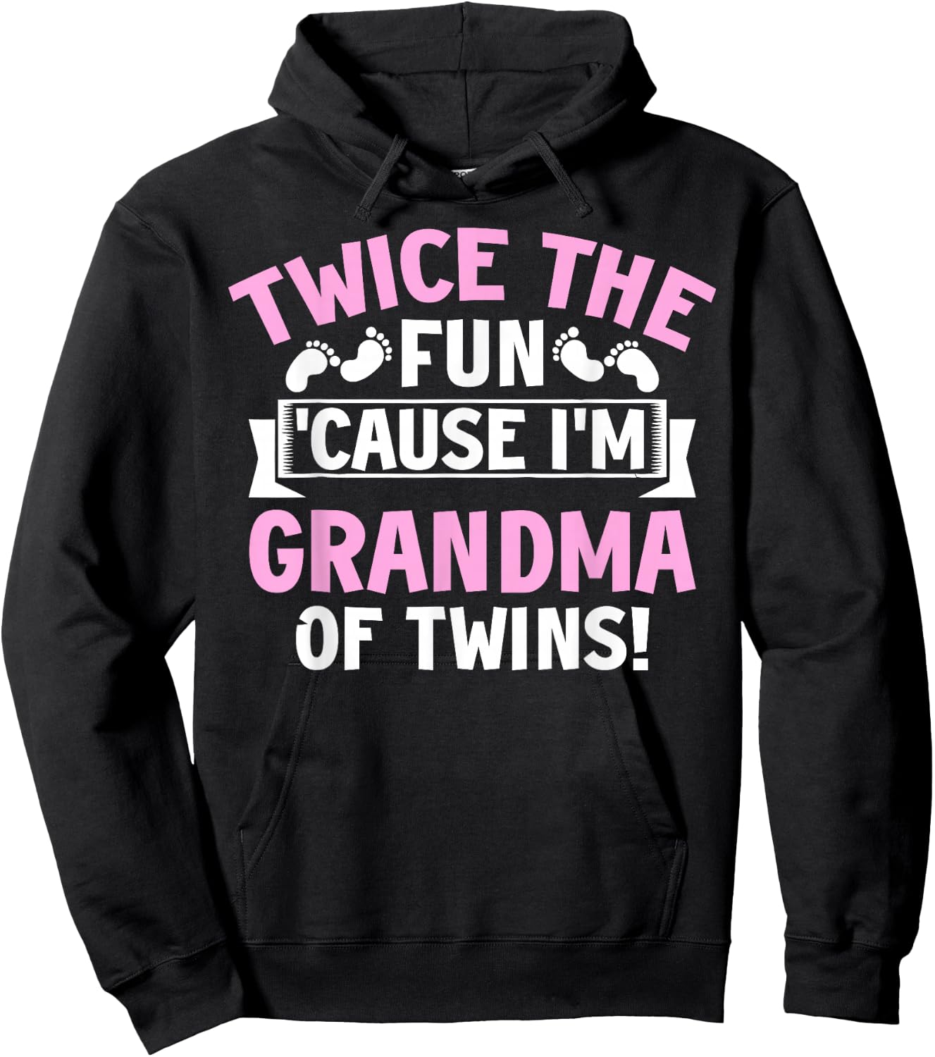 Twice the Fun Cause I'm Grandma of Twins Twin Grandma Hoodie - Hoodie | Black