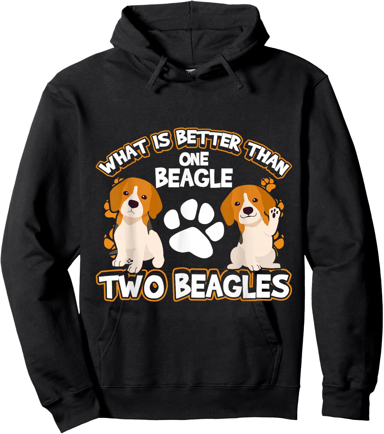 What is better than one beagle two beagles Hoodie - Hoodie | Black