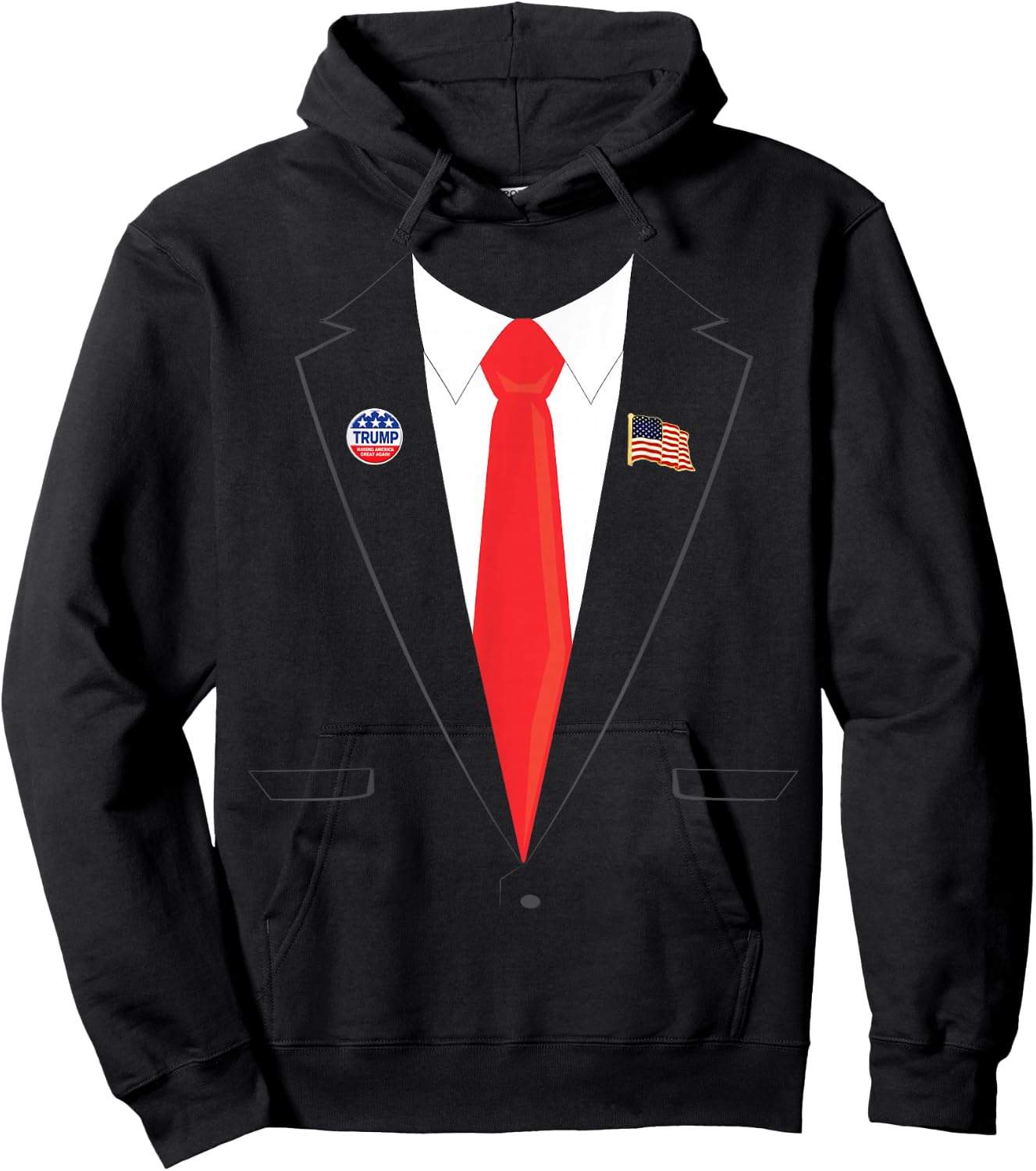 Tuxedo Suit Presidents Day Trump Pin Costume 2020 Hoodie - Hoodie | Black