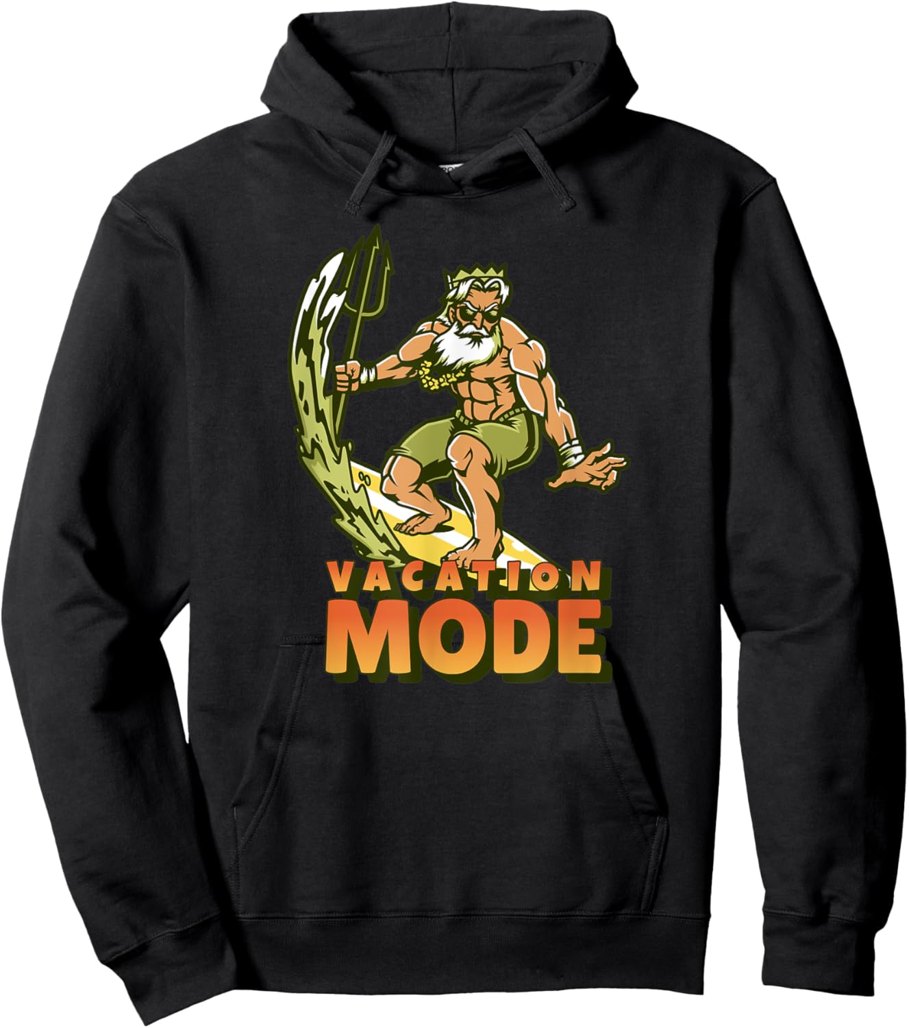 Hawaiian Zeus Hawaii Vacation Mode Greek Mythology God Surf Hoodie - Hoodie | Black