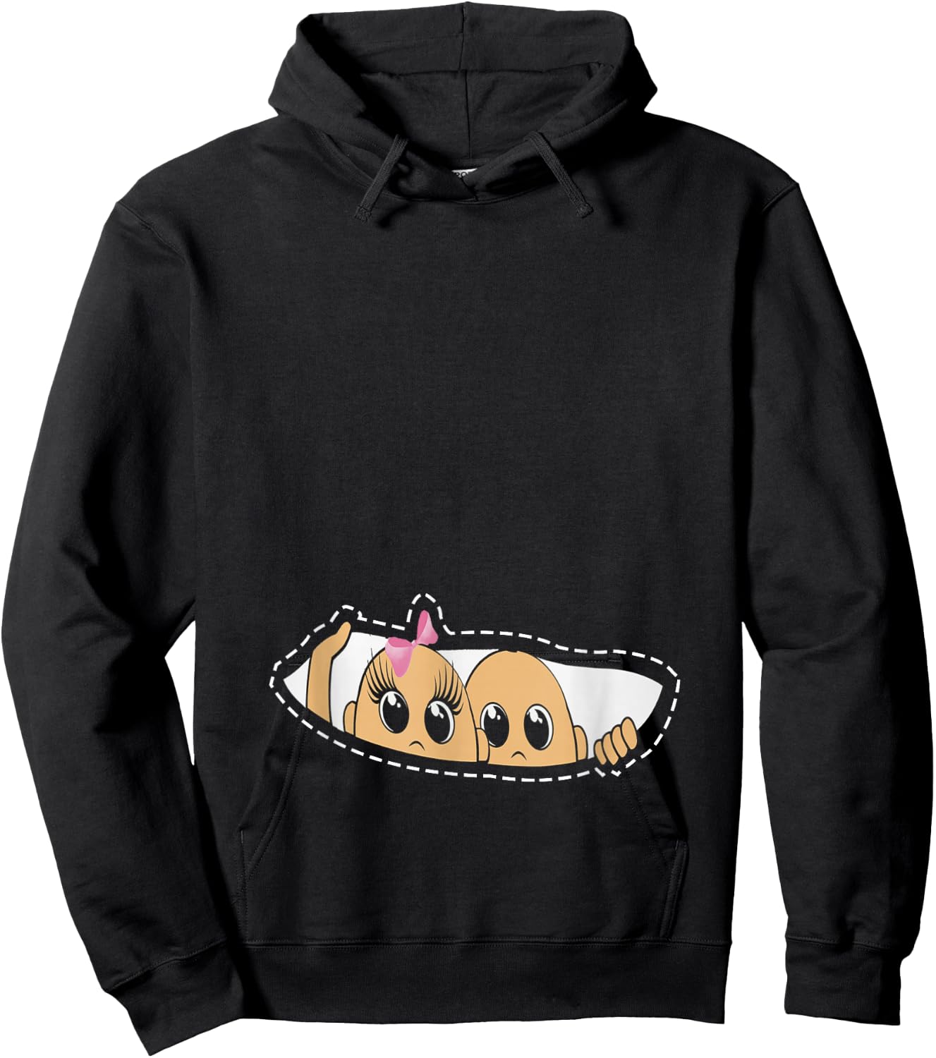 Twin Pregnancy Peeking Boy And Girl Mom To Be Gifts Hoodie - Hoodie | Black