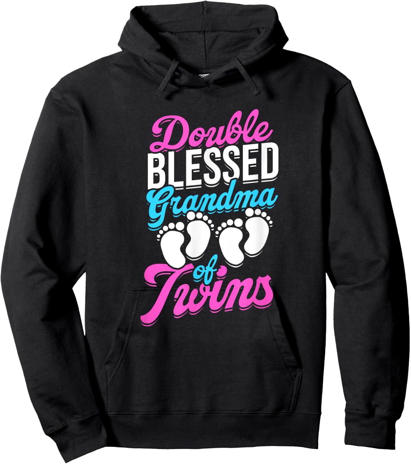 Double blessed grandma of twins - Family Spoiling Grandma Hoodie - Hoodie | Black
