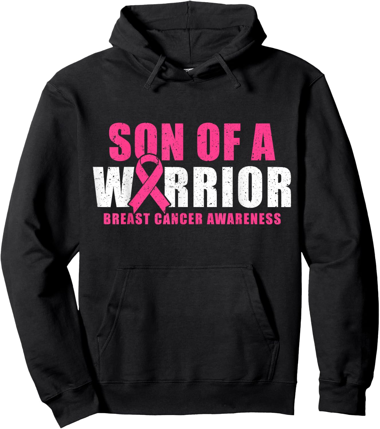 Son Of A Warrior Breast Cancer Awareness Hoodie - Hoodie | Black