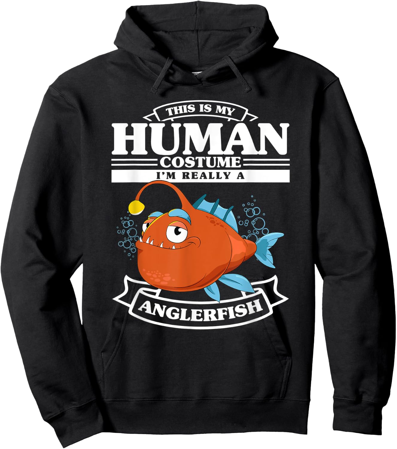 Anglerfish Costume Fishing Fisherman Funny Angler Fish Hoodie - Hoodie | Black