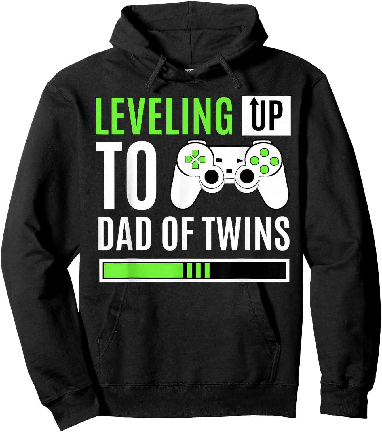 Leveling Up to Dad of Twins Gaming Gender Reveal Celebration Small Hoodie - Hoodie | Black