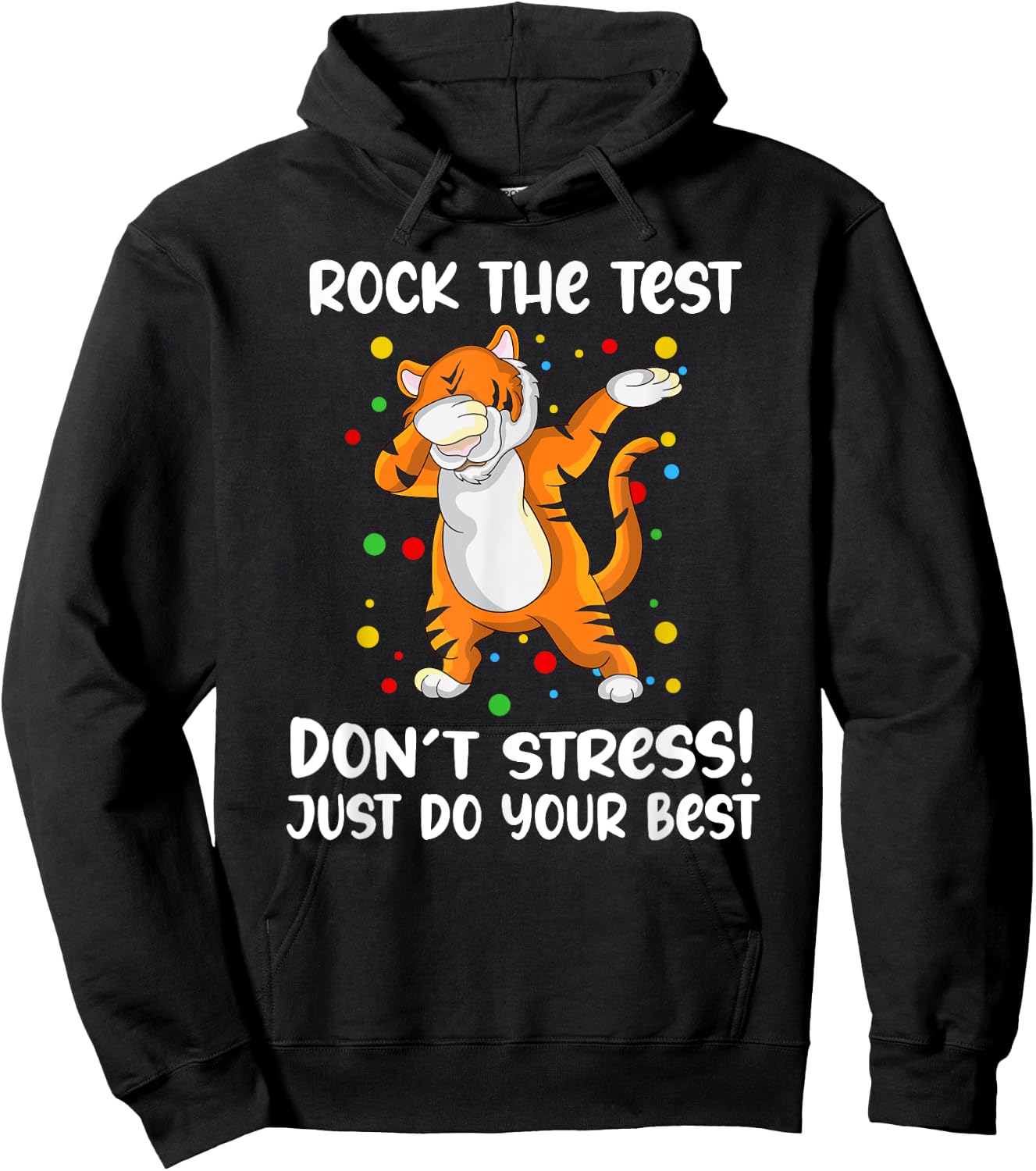 Rock The Test Dabbing Tiger School Professor Teacher Design Men Women Girls Kids Hoodie - Hoodie | Black