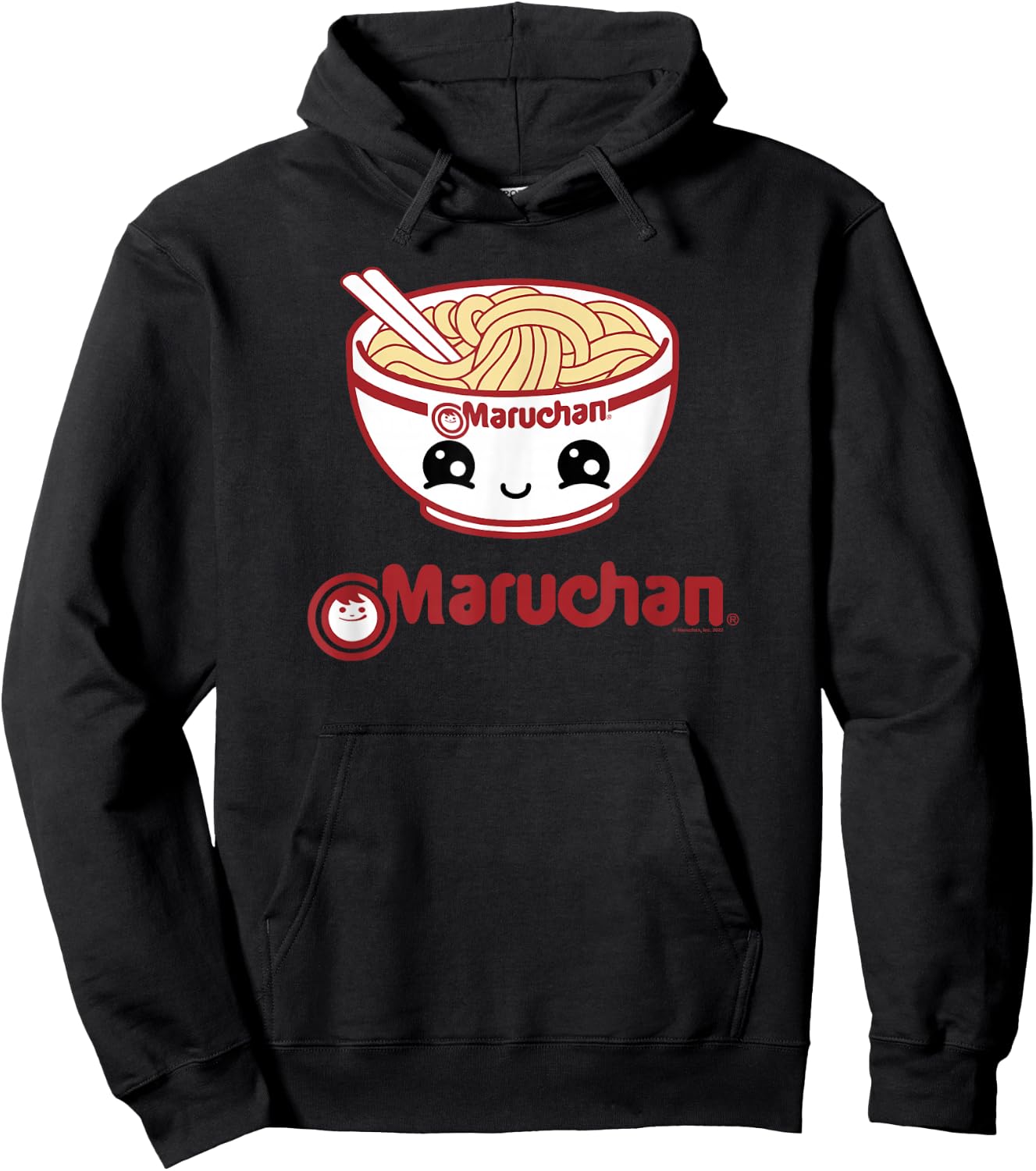 Maruchan Cute Noodle Bowl Face Logo Small Hoodie - Hoodie | Black