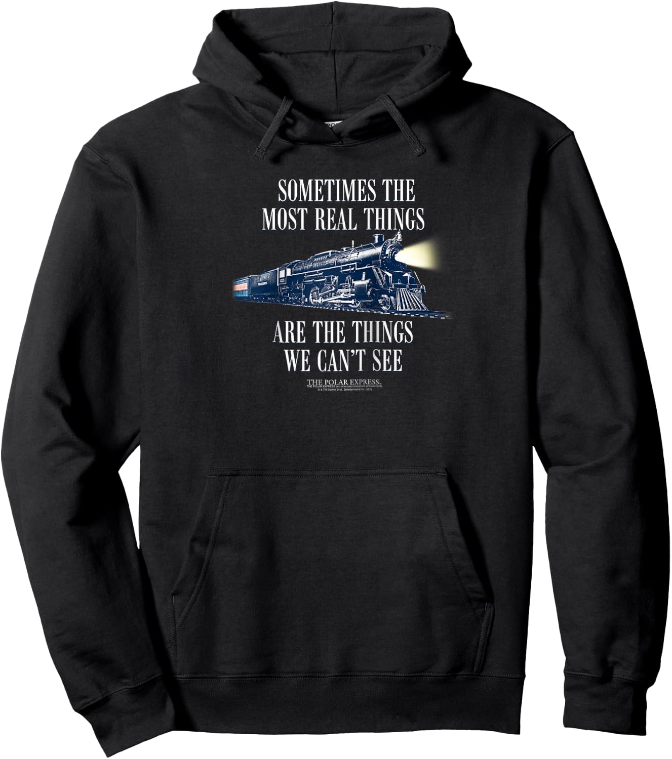 Polar Express Train Raglan Baseball Hoodie - Hoodie | Black