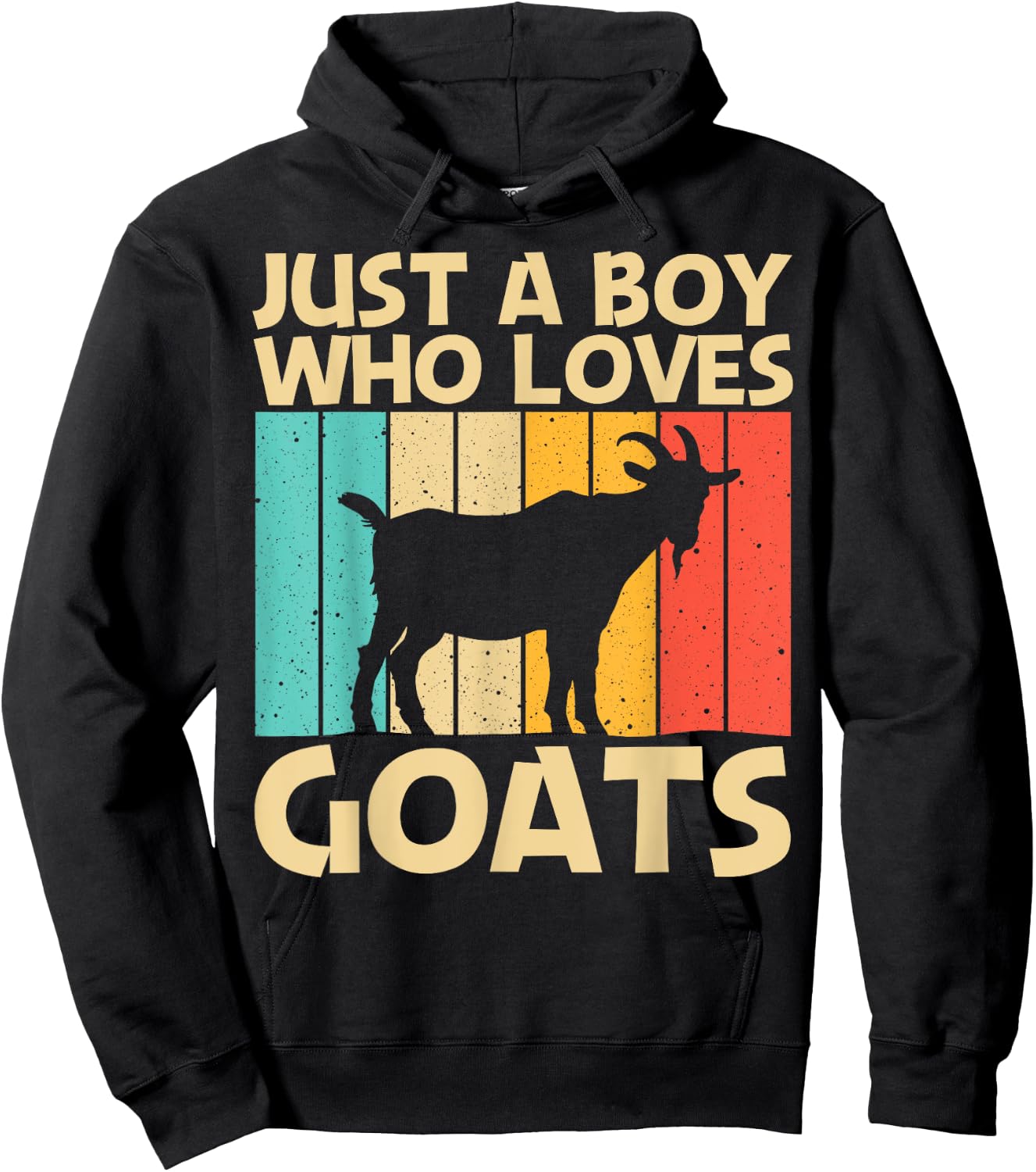 Cool Goat Design For Boys Kids Goat Farmer Farming Lovers Hoodie - Hoodie | Black