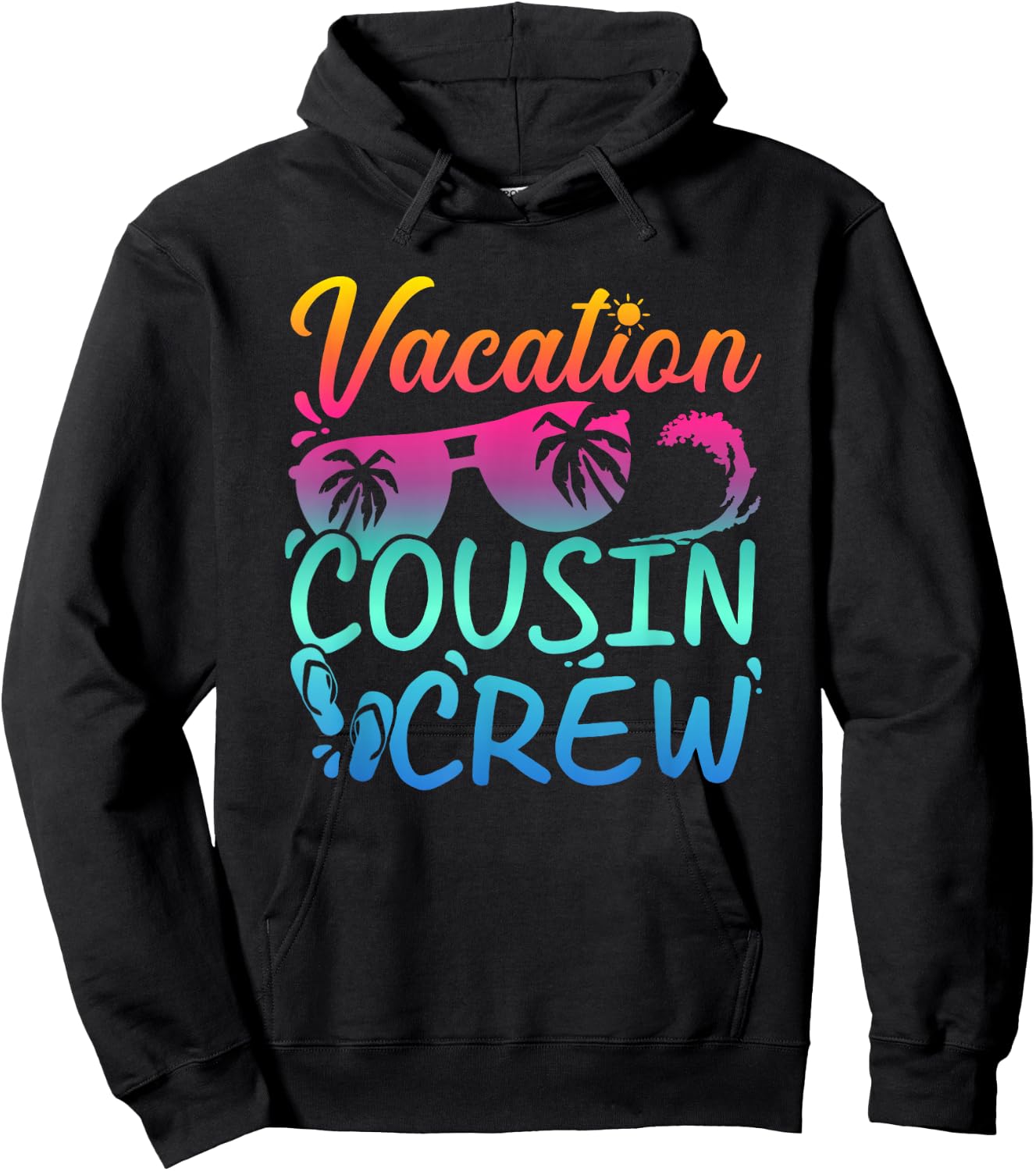 Vacation Cousin Crew Beach Sunglasses Small Hoodie - Hoodie | Black