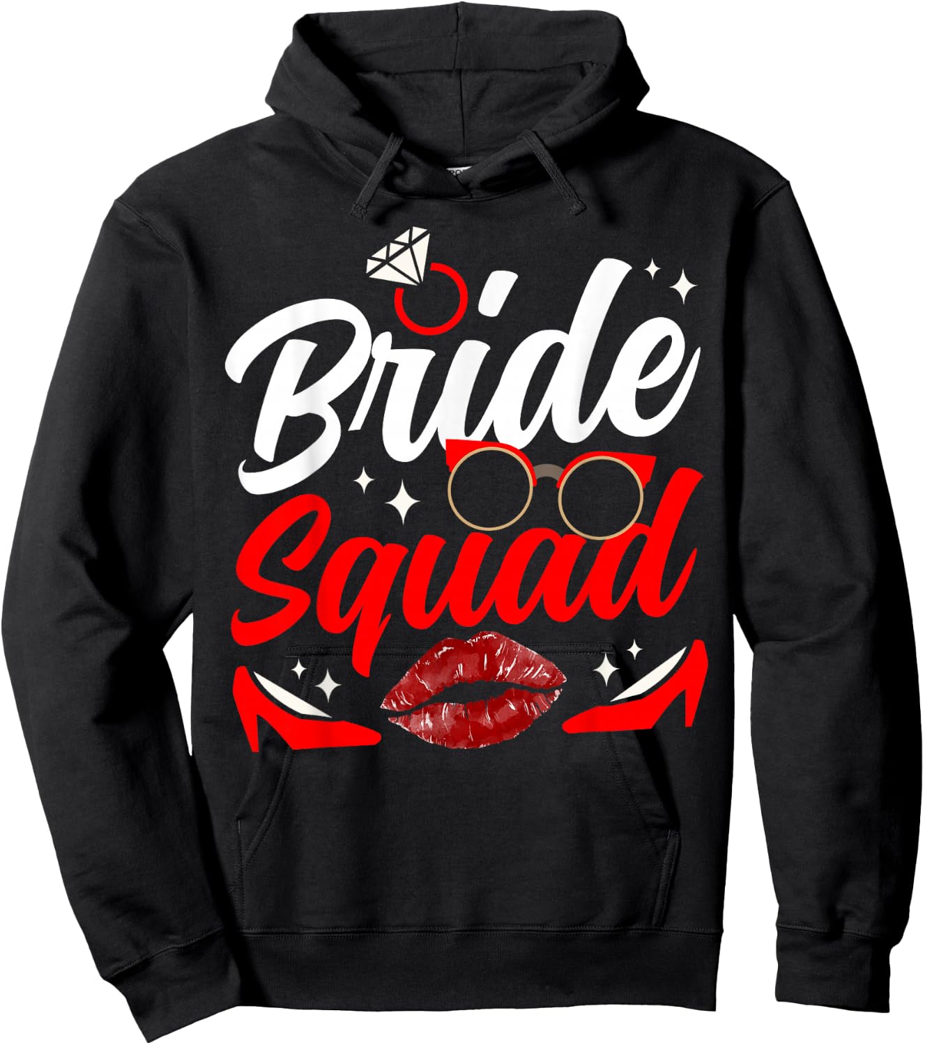 Bride Squad Bachelorette Wedding Party Cute Hoodie - Hoodie | Black