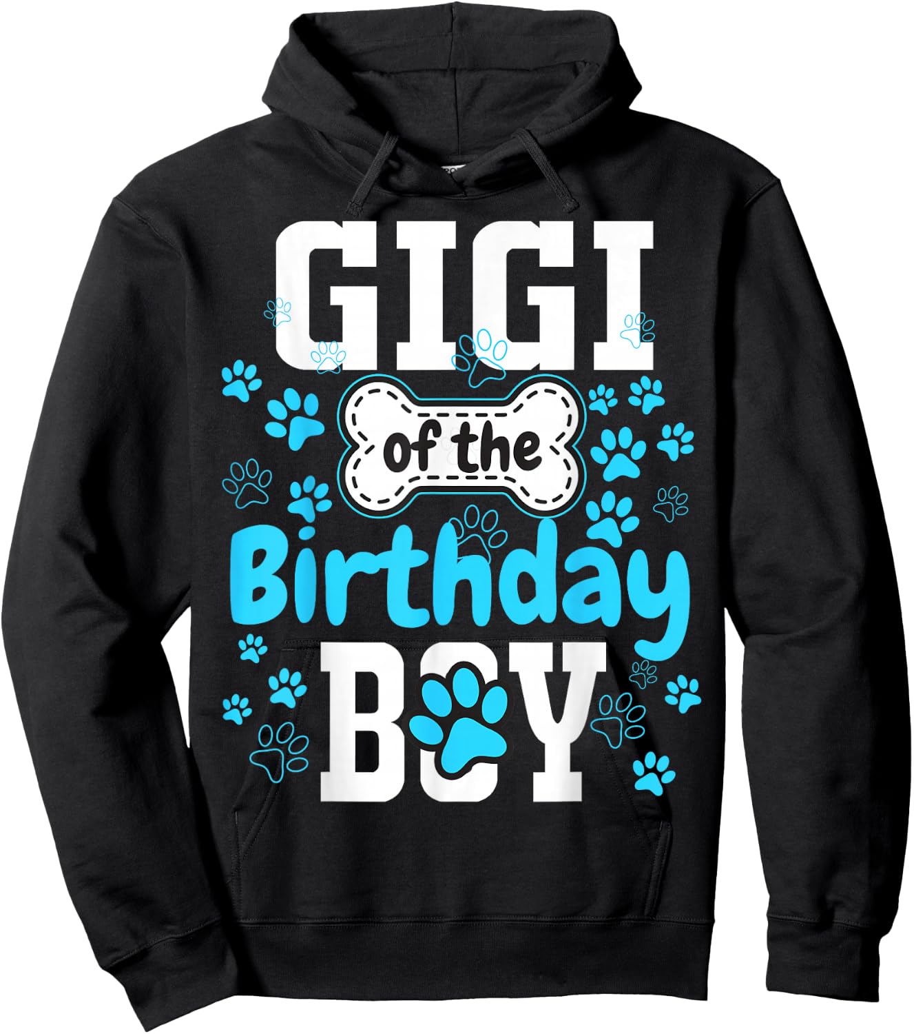 Gigi of The Birthday Boy Dog Paw Pet Matching Family Party Hoodie - Hoodie | Black