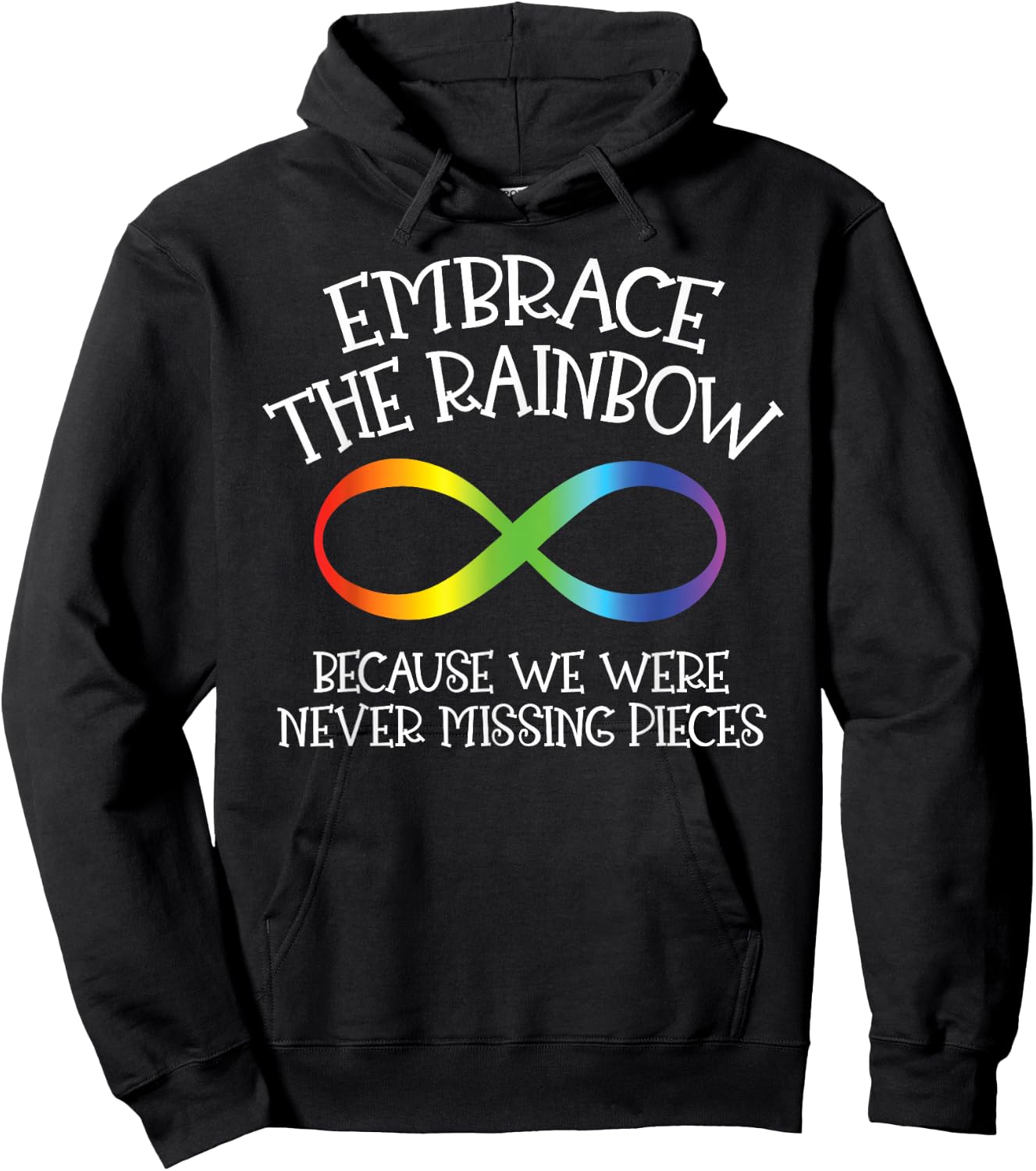 Autism Awareness Embrace The Rainbow Infinity Anti Puzzle Hoodie - Hoodie | Black