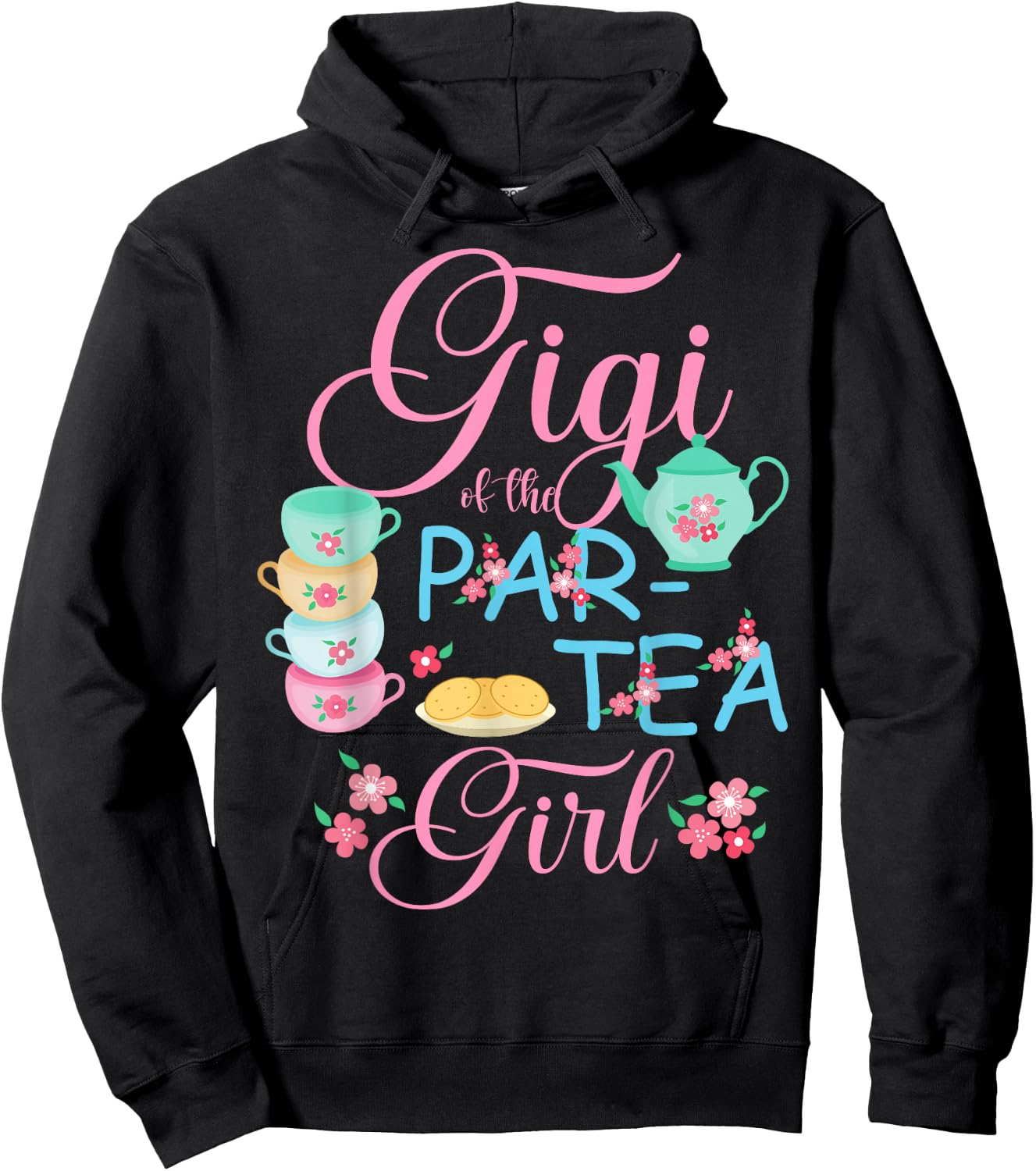 Gigi of The Par-Tea Girl Time to Par Tea Matching Family Hoodie - Hoodie | Black