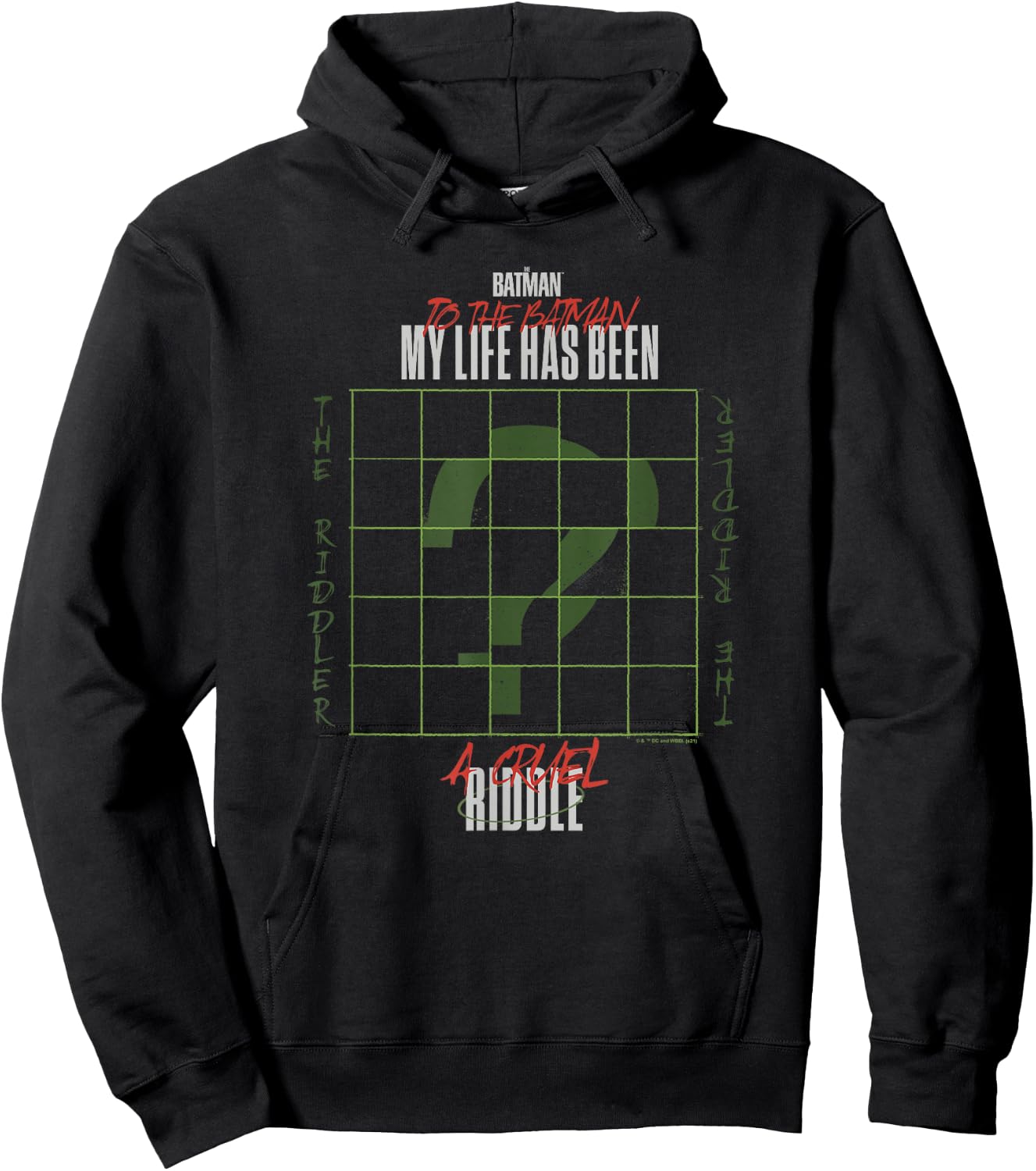 The Batman The Riddler Grid Question Mark Logo Hoodie - Hoodie | Black