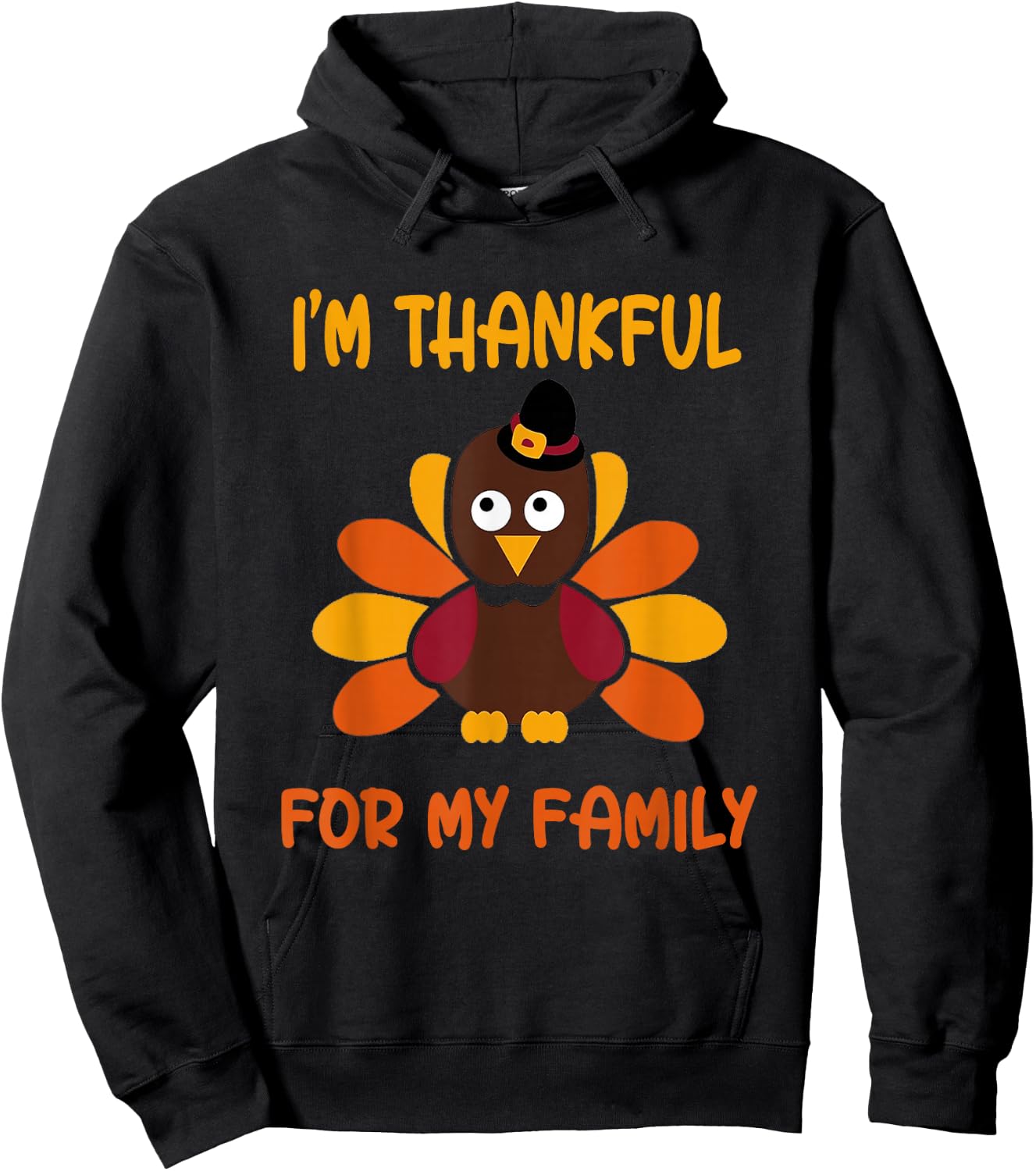thankful for my family turkey thanksgiving turkey Lovers Hoodie - Hoodie | Black