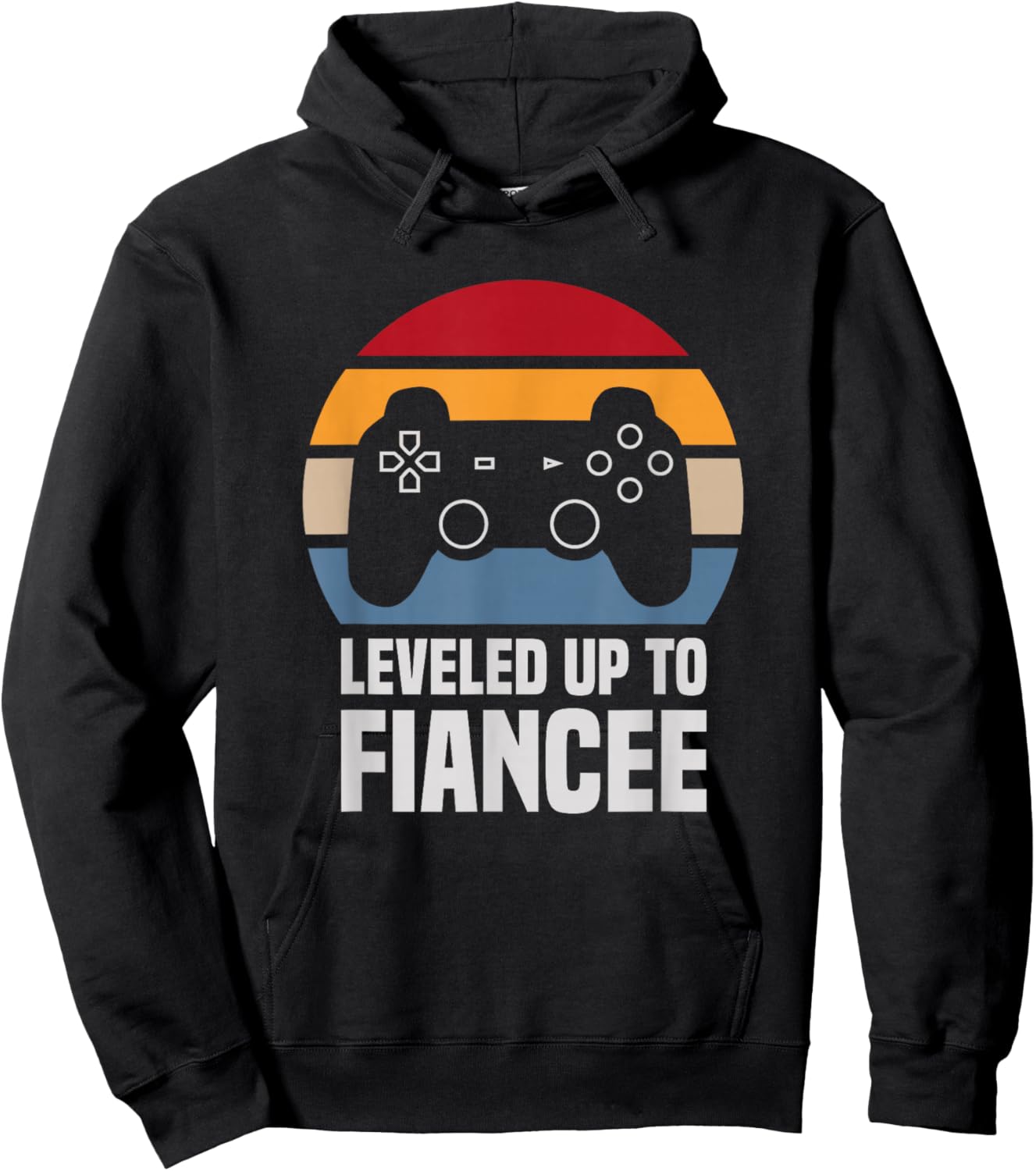 Leveled Up To Fiancee Gifts Newly Engaged Couple Hoodie - Hoodie | Black
