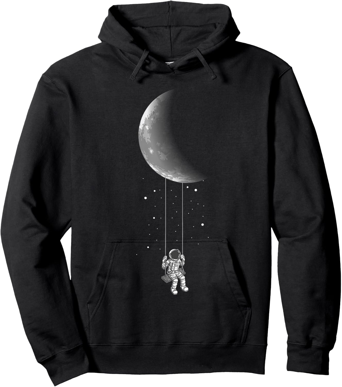 Moon Swing - Stars Galaxy Astronaut Universe Space Hoodie - Hoodie | Black