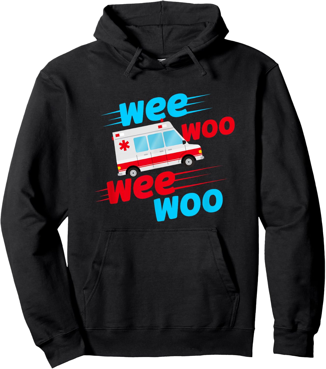 Wee Woo Wee Woo Ambulance Technician Paramedic EMT Hoodie - Hoodie | Black