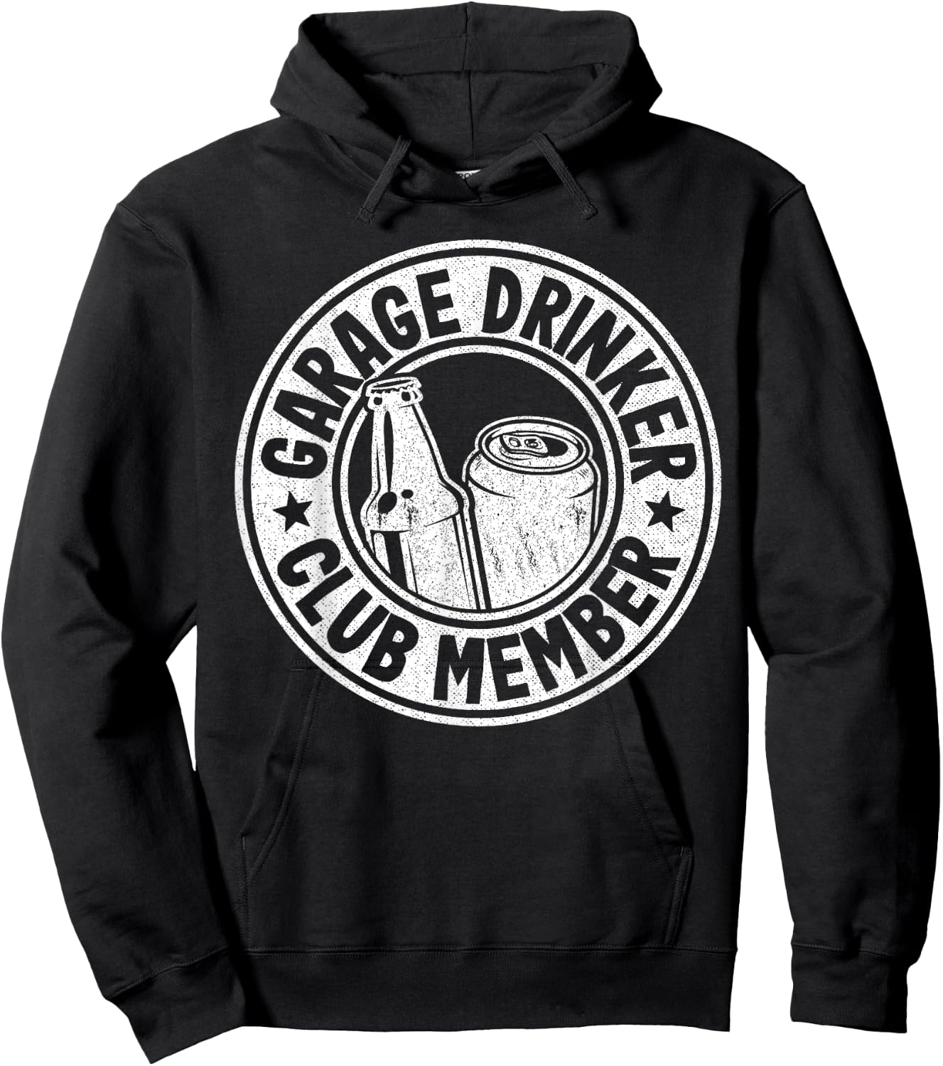 Beer Drinking American Flag Garage Drinker Club Member Hoodie - Hoodie | Black