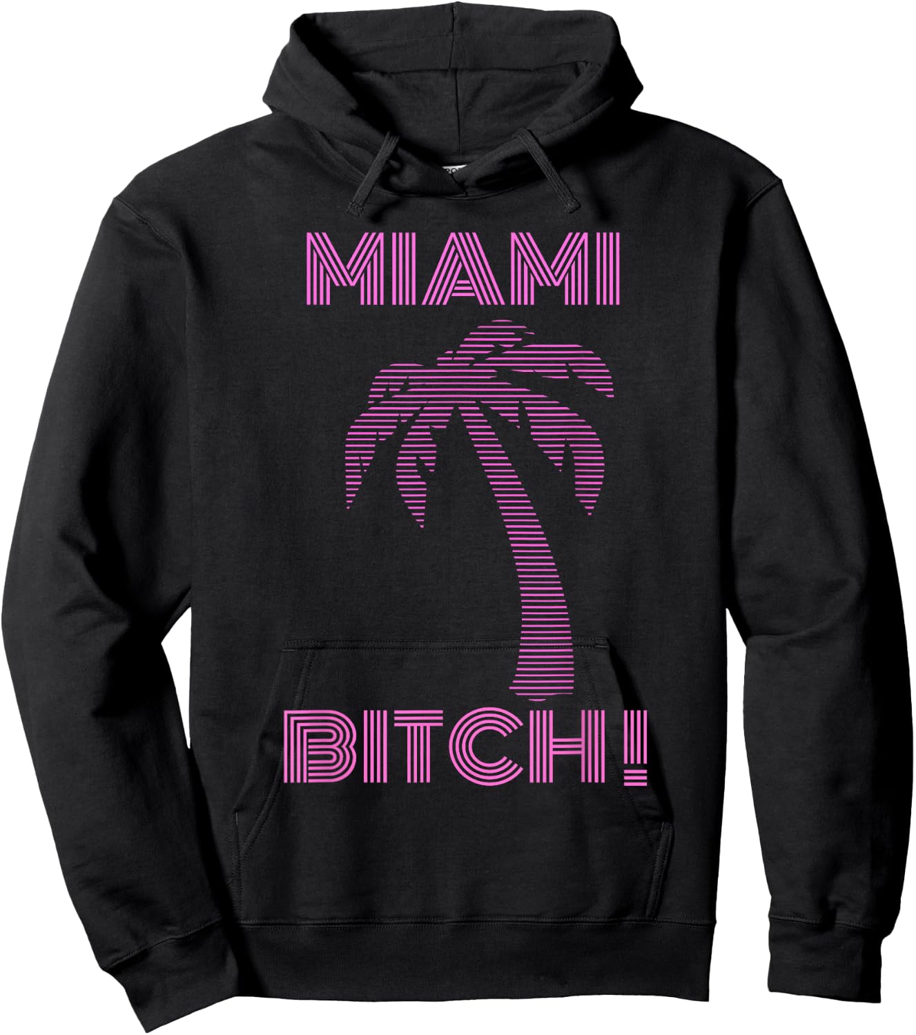 Funny Miami Bitch Club and Party Synthwave Hoodie - Hoodie | Black