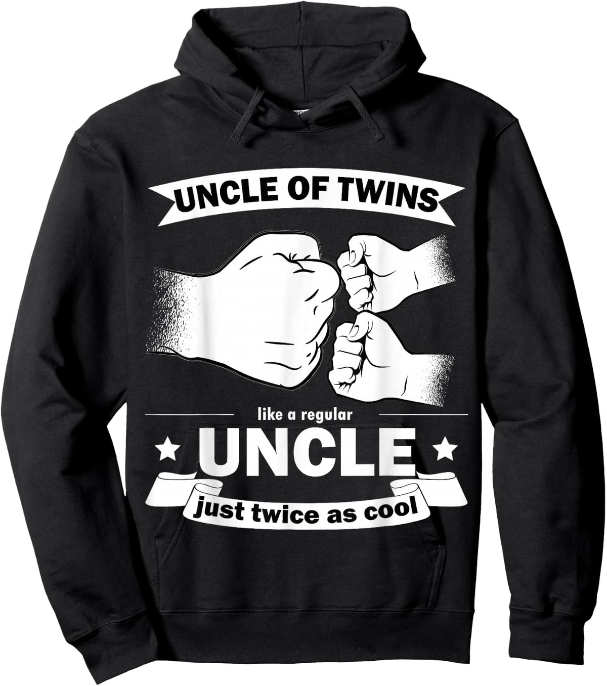 Uncle of Twins Baby Party Announcement Hoodie - Hoodie | Black