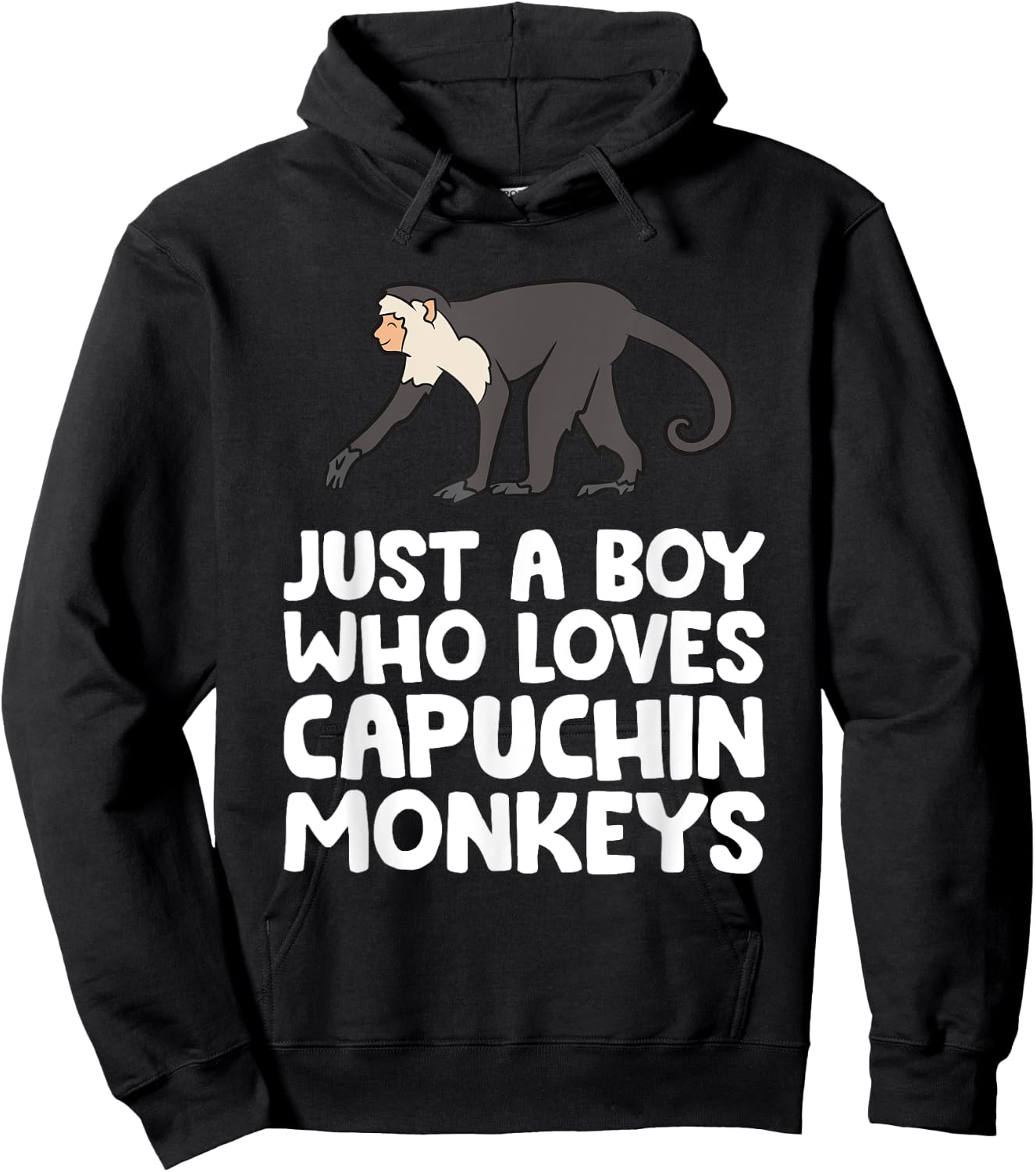 Just a Boy Who Loves Capuchin Monkeys Hoodie - Hoodie | Black