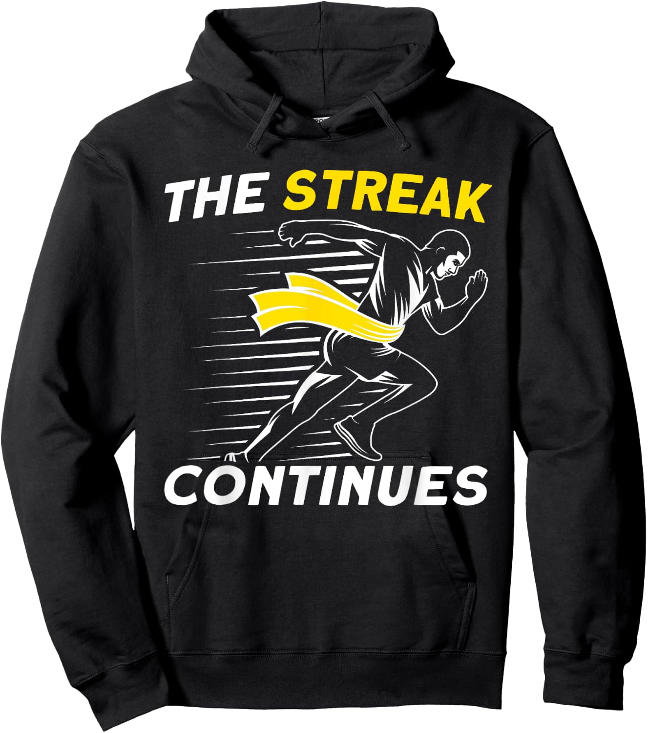 The streak continues Marathon Streak Runner Running Hoodie - Hoodie | Black