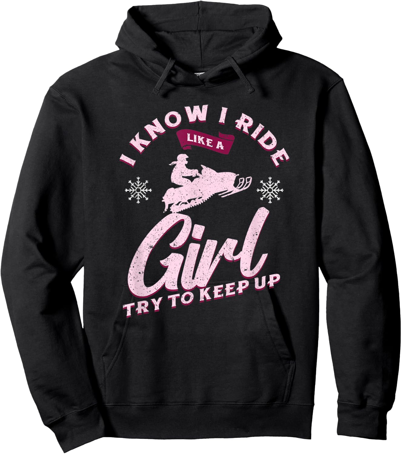 Snowmobile Ride Like A Girl Women's Winter Sports Motor Sled Hoodie - Hoodie | Black