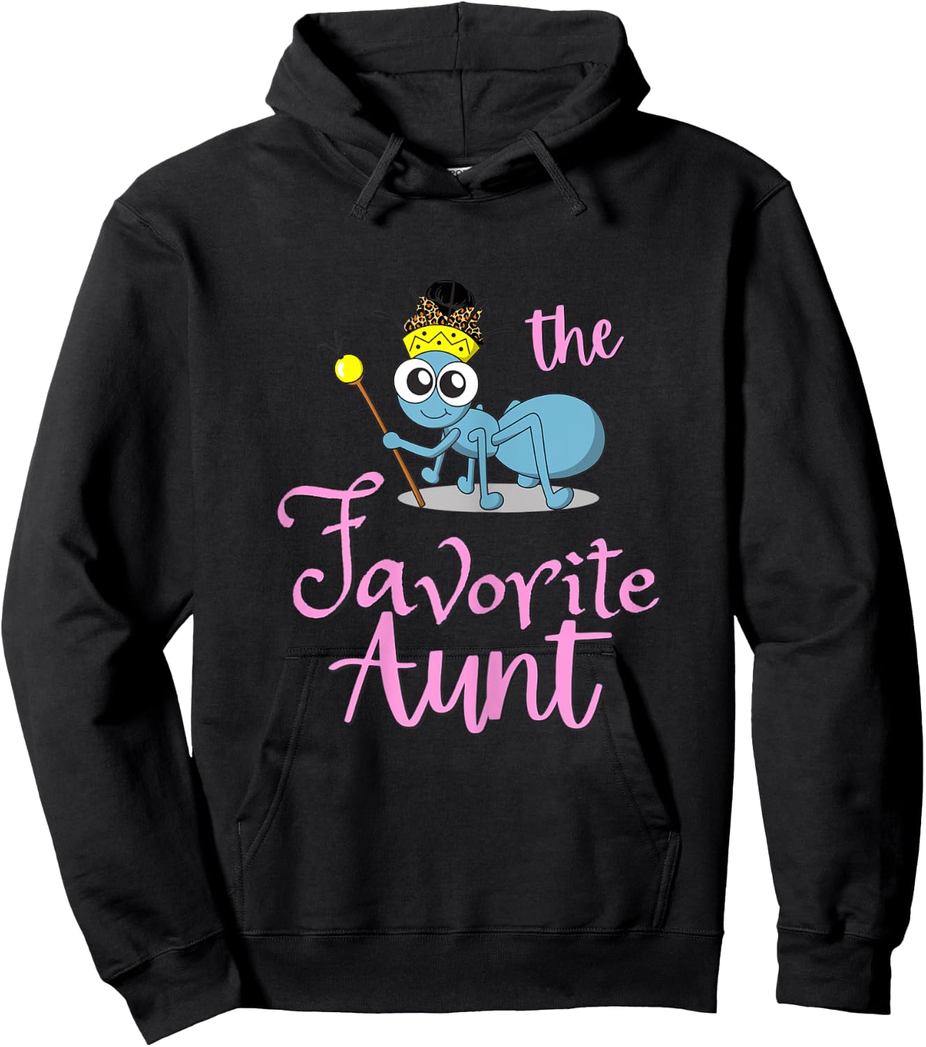 FAVORITE Ant Aunt shirt. Messy bun Hoodie - Hoodie | Black